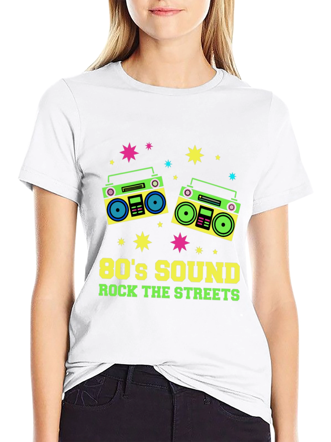 Black 80's Sound Retro Boombox Graphic Tee view 9