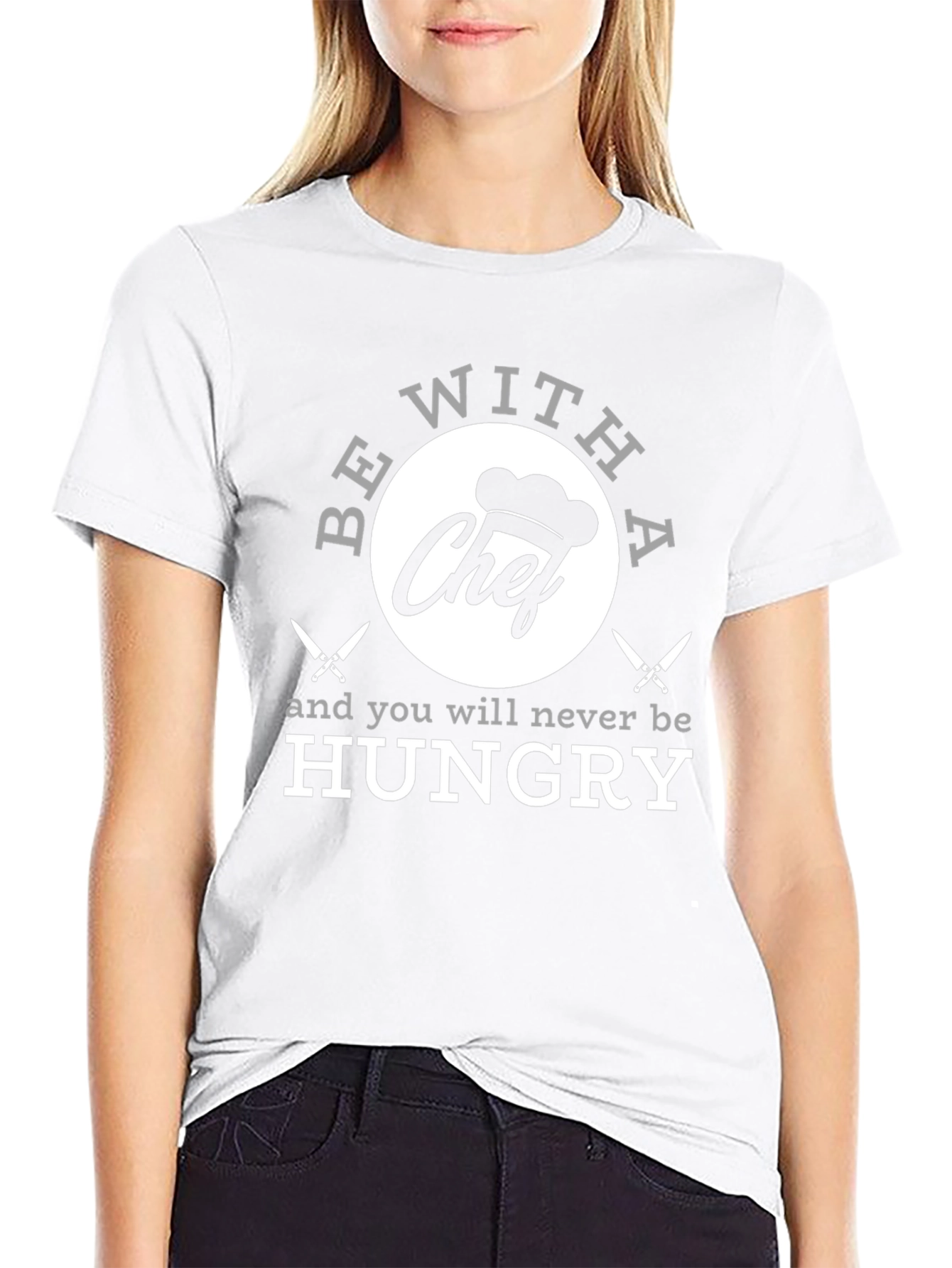 Black Funny Chef T-Shirt - Be With A Chef! view 9