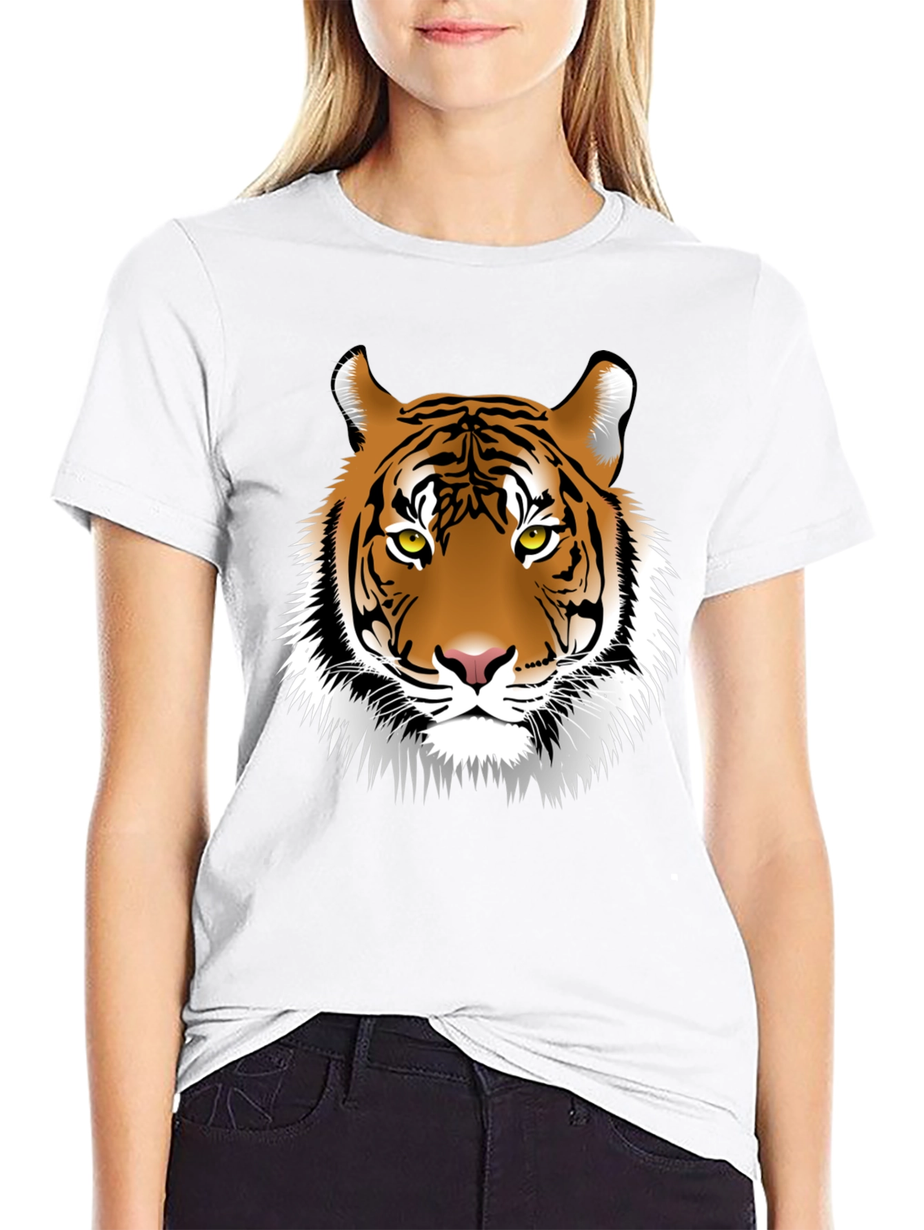 Black Tiger Graphic Tee - Black Animal Print T-Shirt view 9