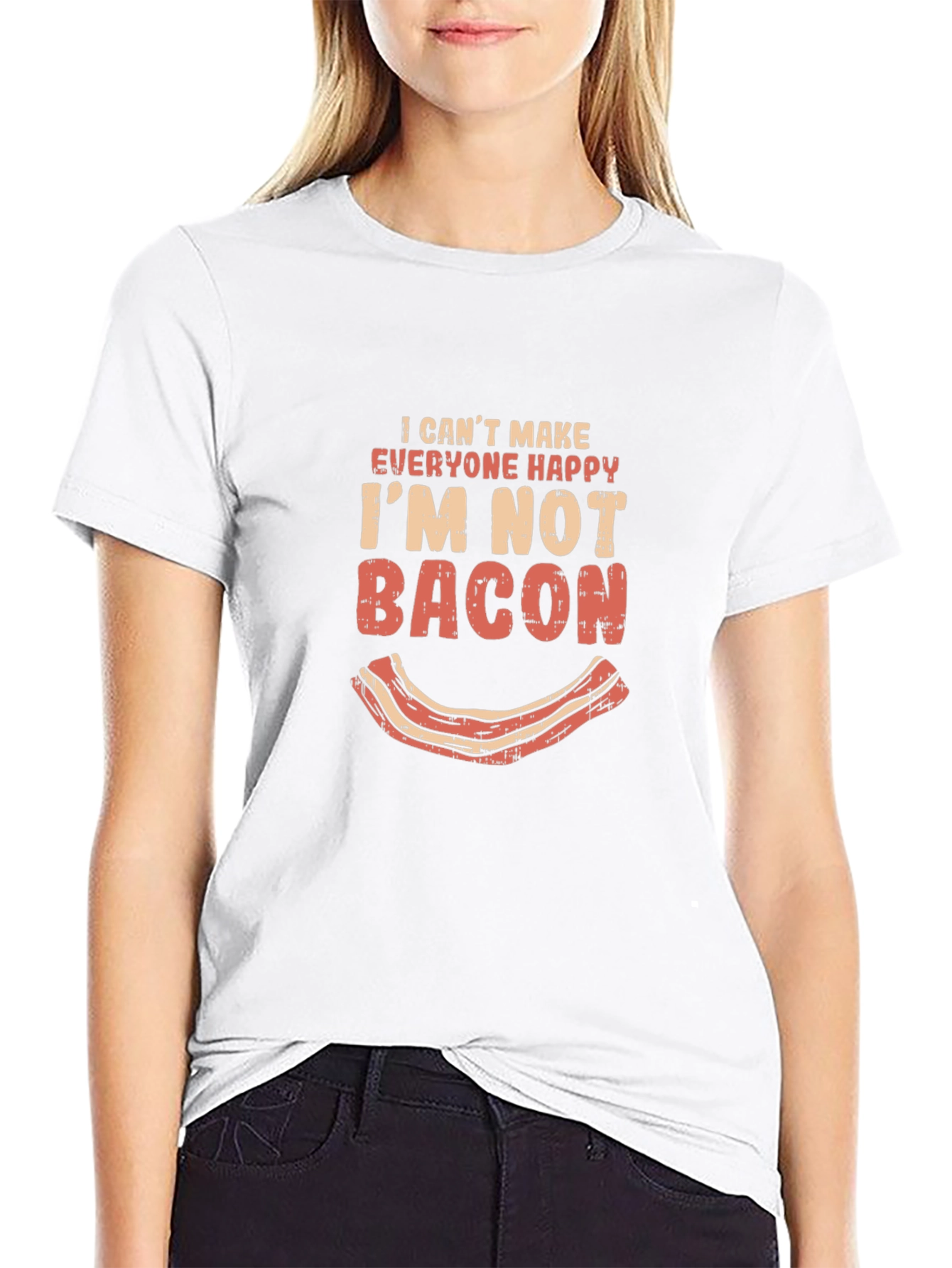 Black Funny Bacon Graphic T-Shirt - I Can't Make Everyone Happy view 9