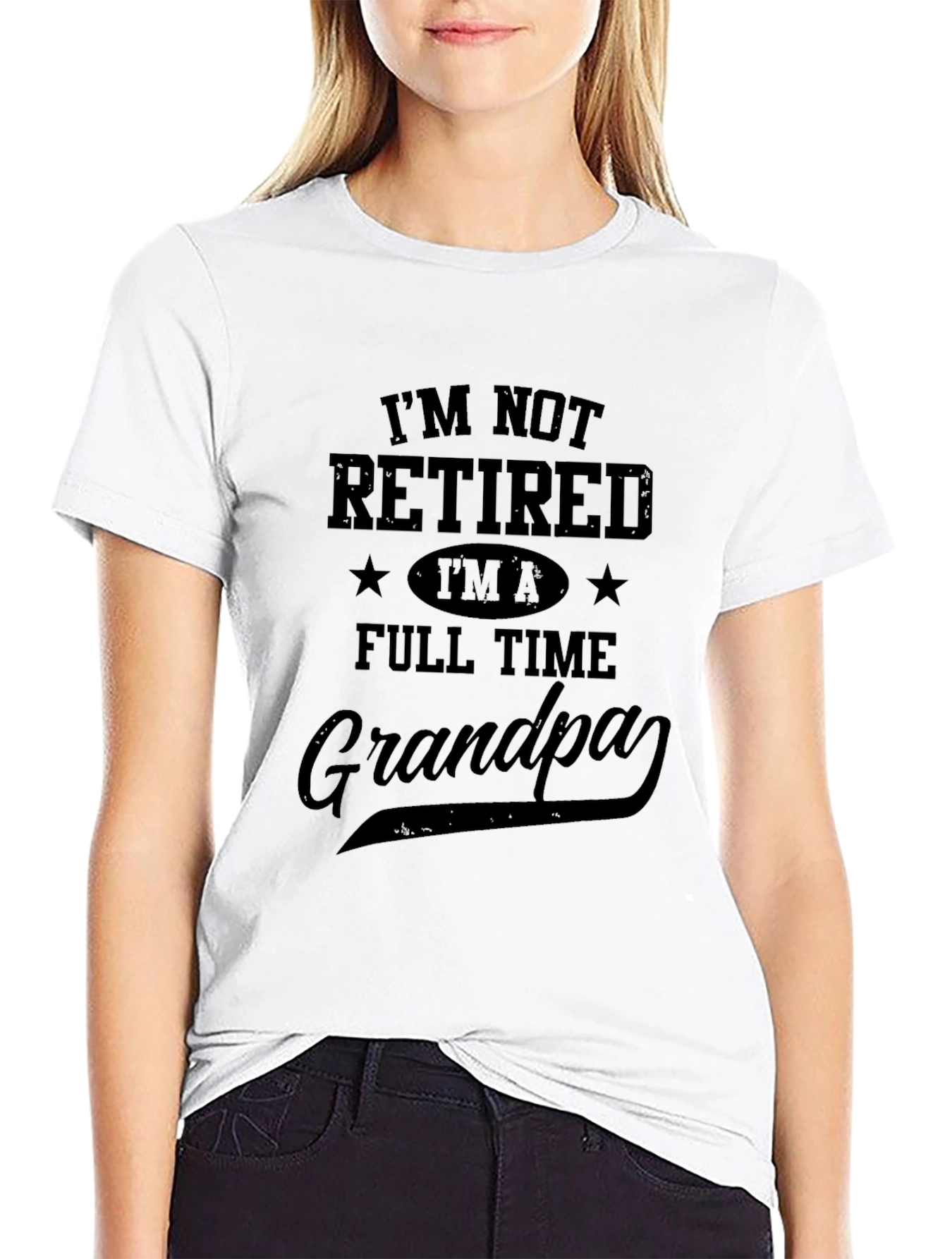 Black Full Time Grandpa Graphic T-Shirt view 9