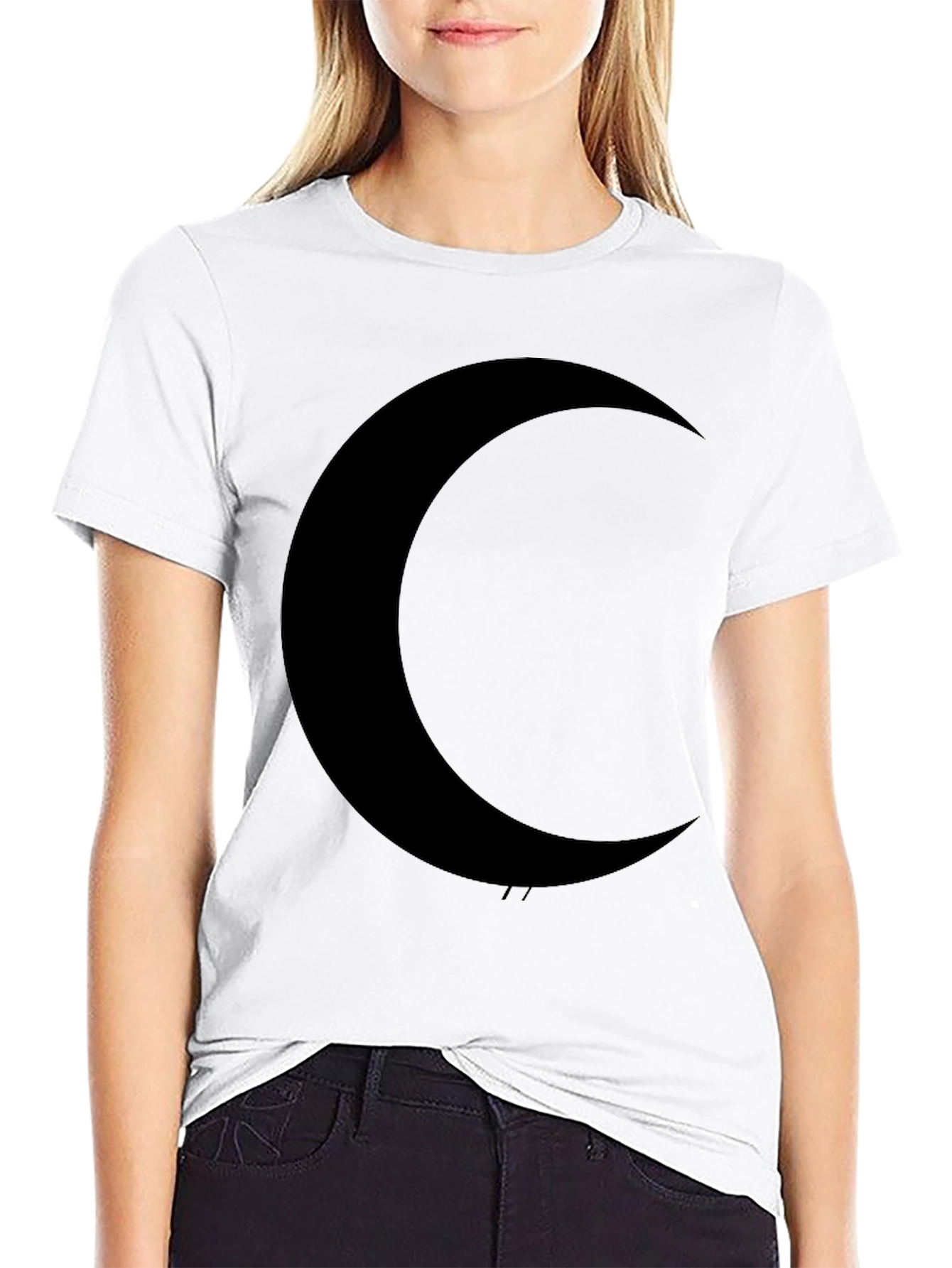Black Midnight Moon Black T-Shirt - Stylish Crescent Graphic Tee view 9