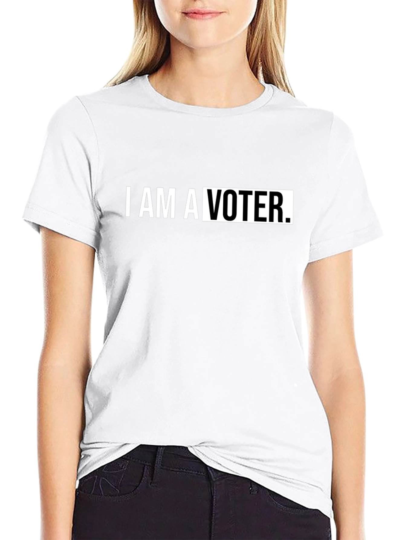 Black I am a Voter Black T-Shirt view 9