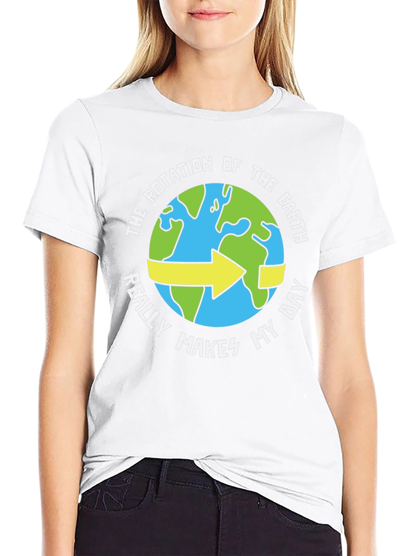 Black Earth Rotation Humor Tee - Makes My Day Funny T-Shirt view 9