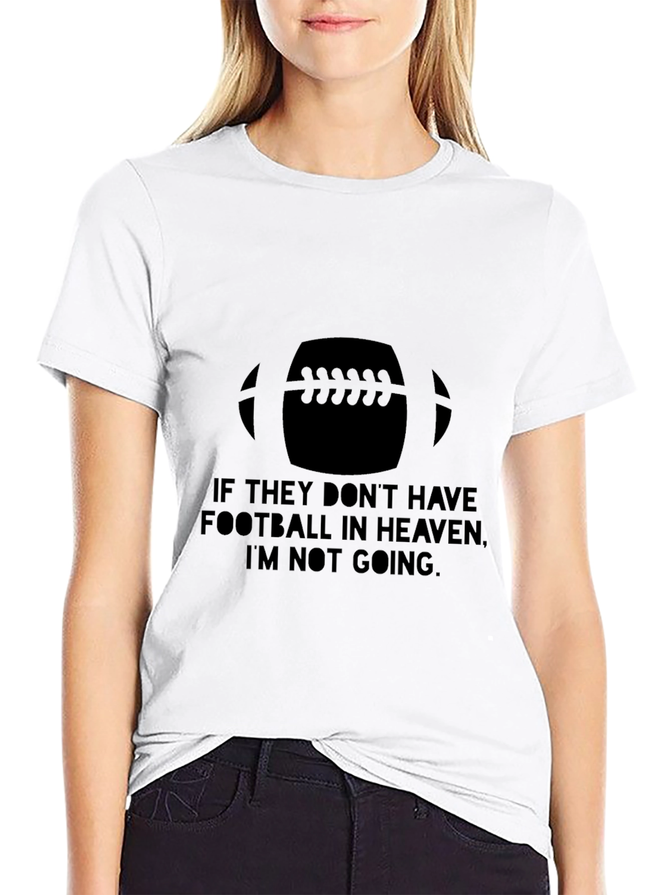 Black Football Heaven T-Shirt - Black Cotton Graphic Tee view 9