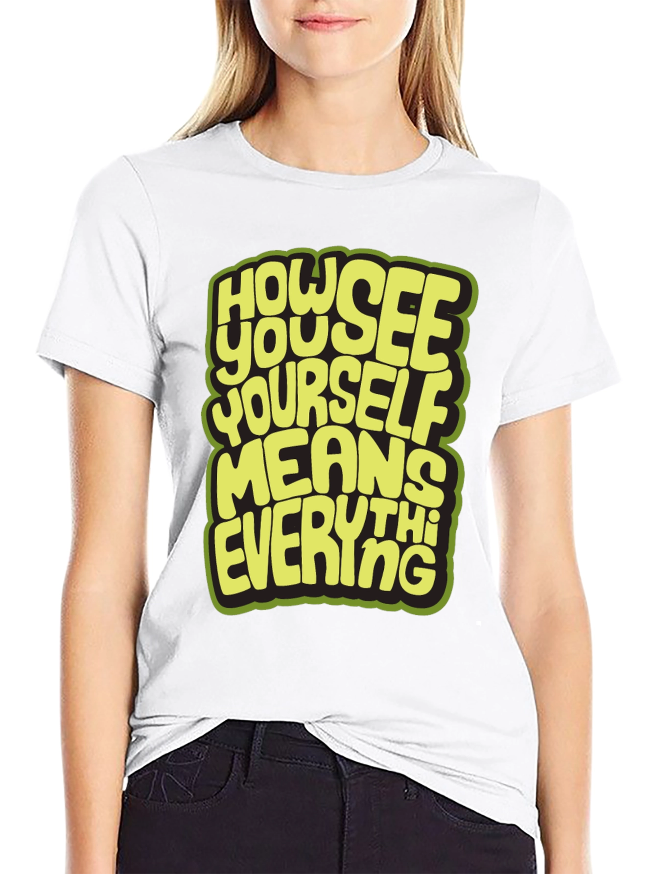 Inspirational Graphic Tee - "How You See Yourself" Black T-Shirt - 9