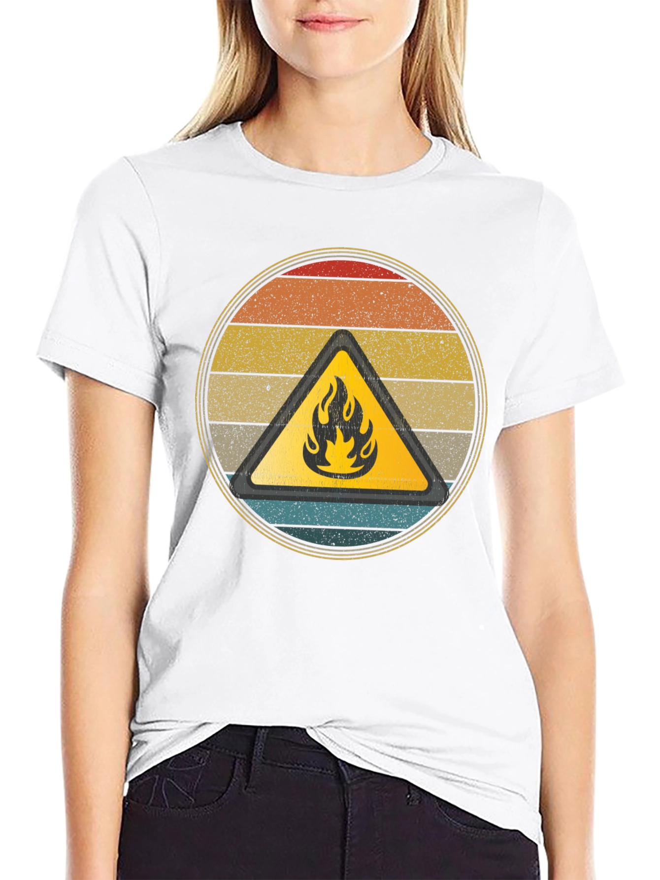Black Retro Fire Hazard Graphic Tee view 9