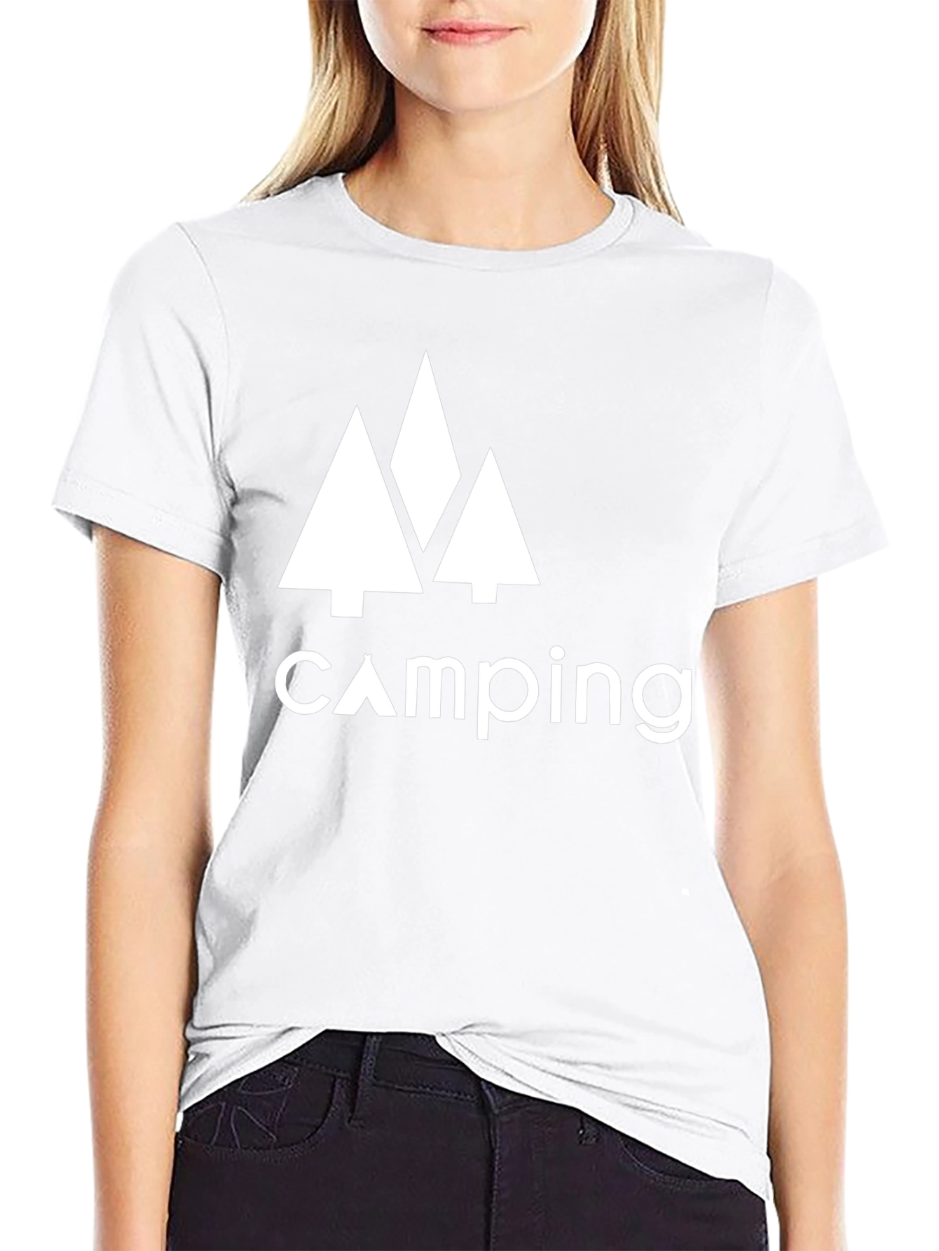 Black Camping Trees Graphic Tee - Adventure Awaits! view 9