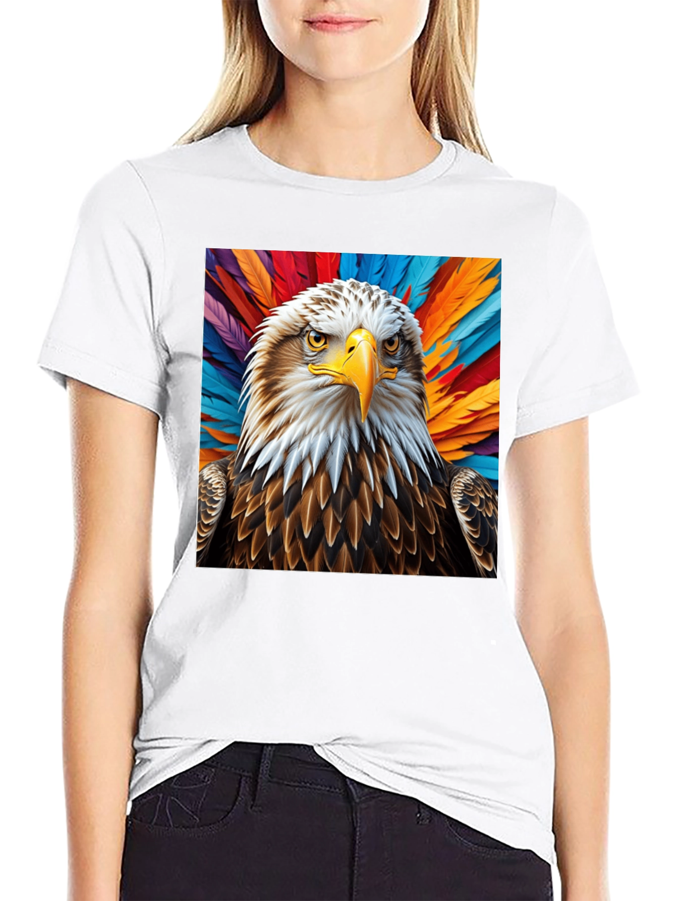 Black Eagle Graphic Tee - Bold Feathered Design view 9