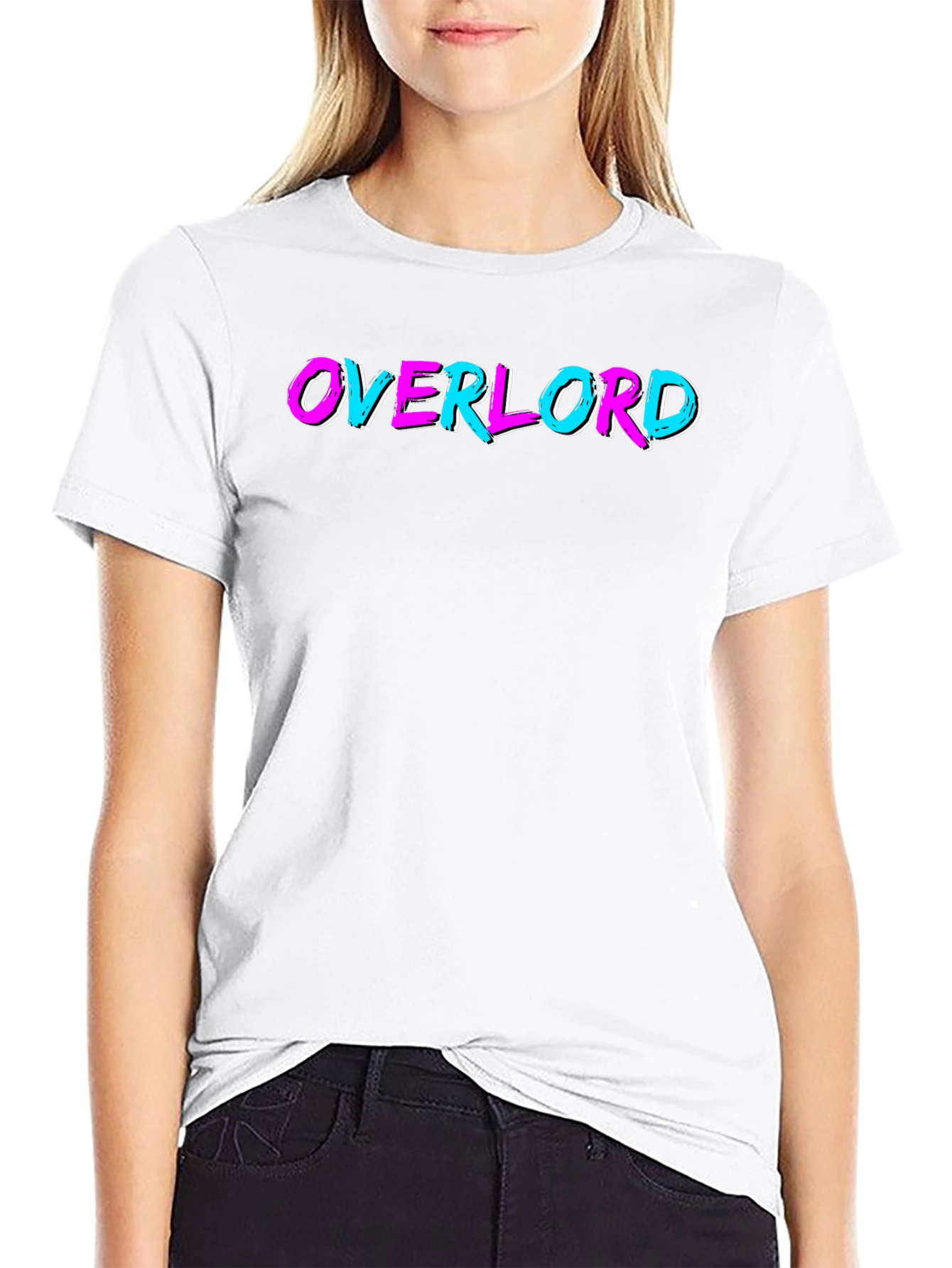 Black Overlord Graphic Tee - Black Cotton T-Shirt view 9