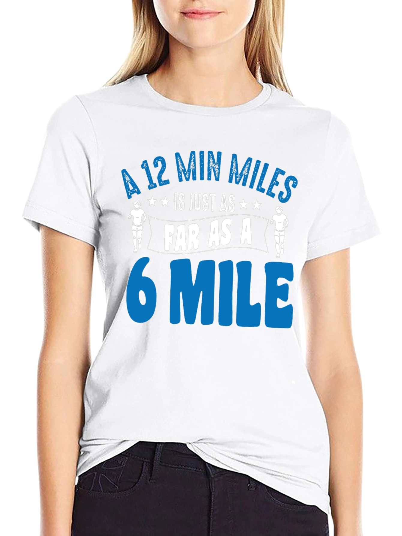 Black Funny Running T-Shirt: 12 Min Miles = 6 Mile Pace view 9