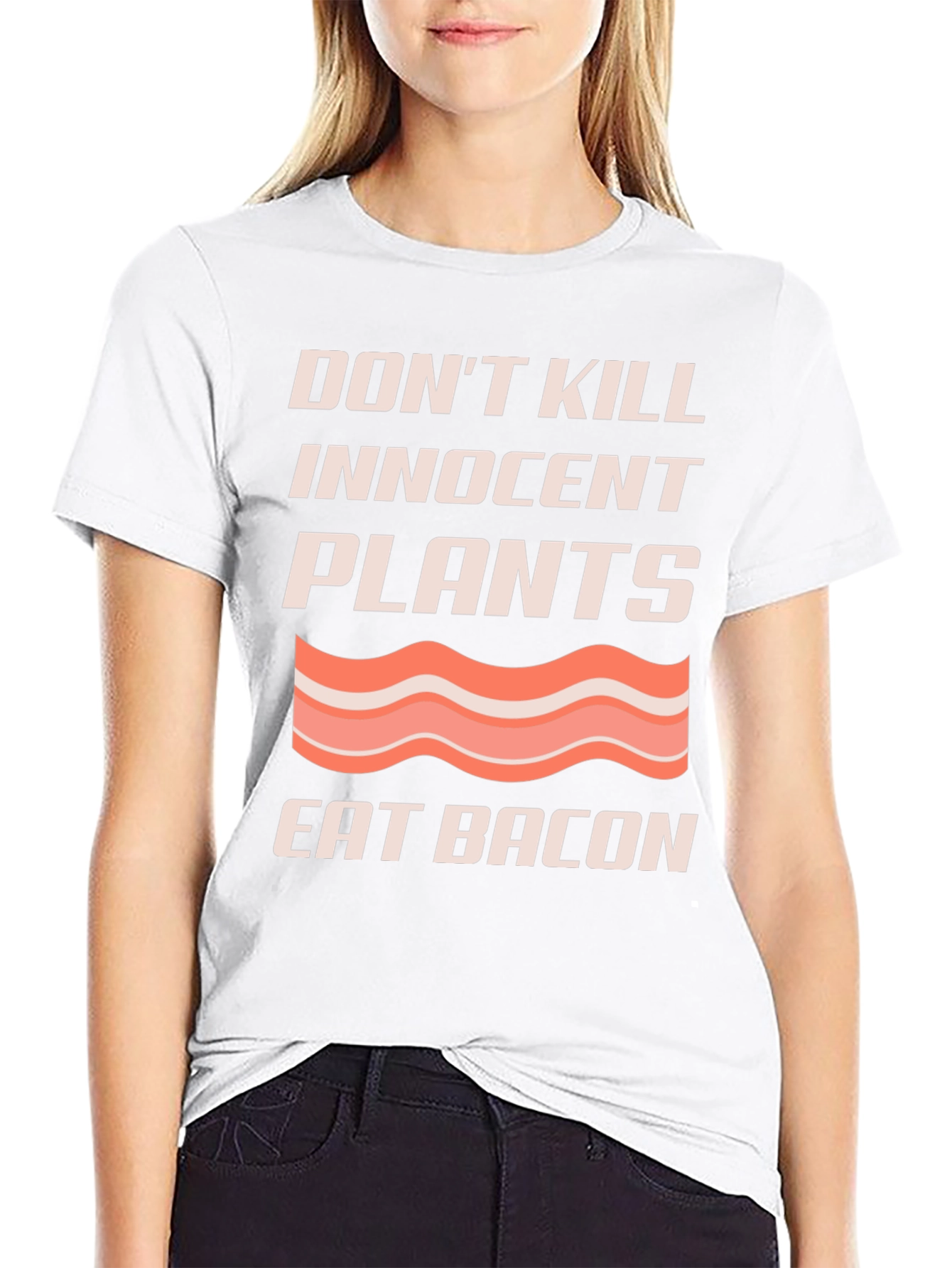 Black Don't Kill Plants Eat Bacon Graphic T-Shirt view 9