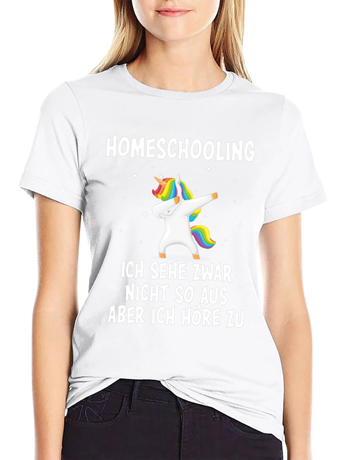 Black Homeschooling Unicorn T-Shirt view 9