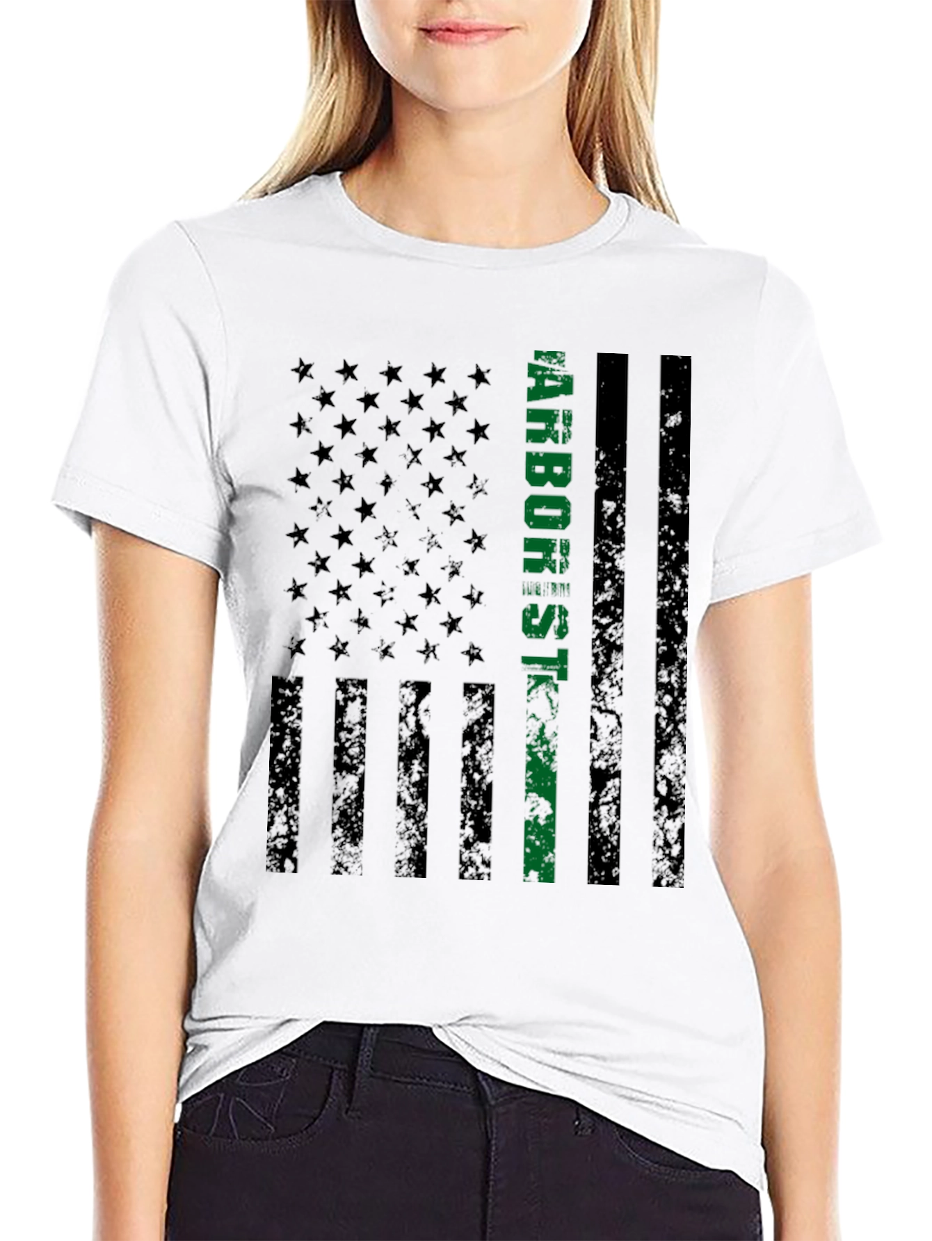 Black Arborist American Flag Graphic Tee view 9