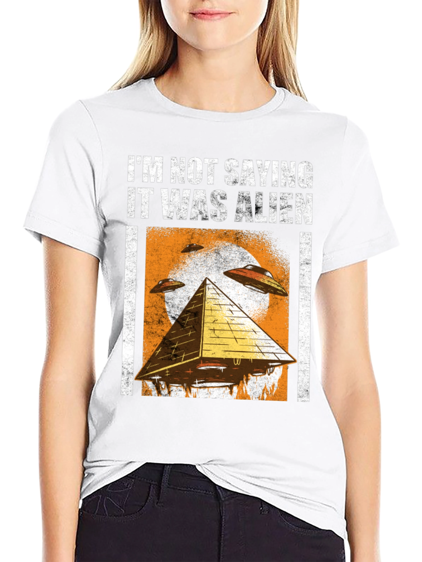 Black I'm Not Saying It Was Alien T-Shirt view 9