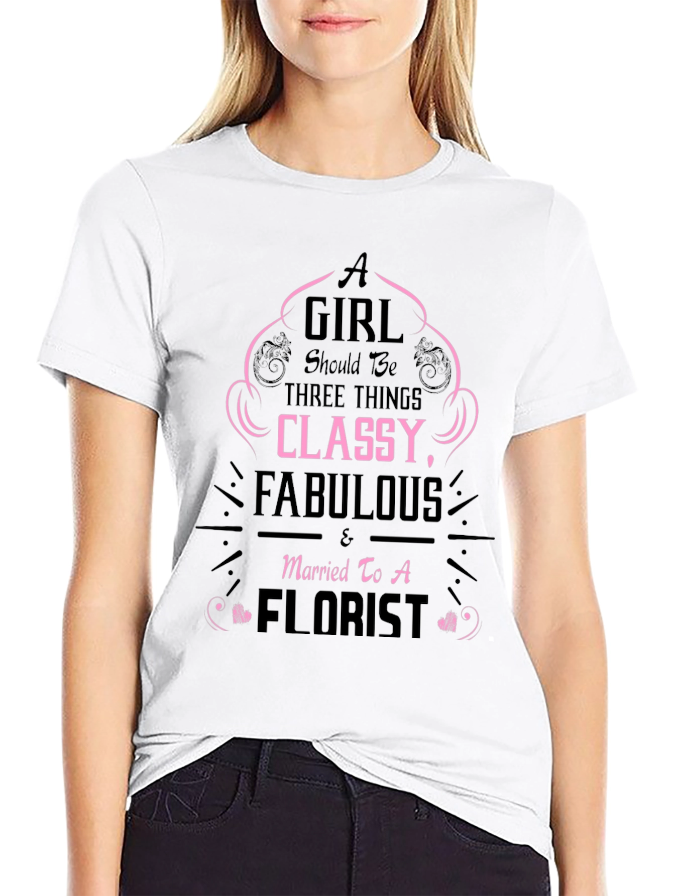Black Classy Fabulous Florist Graphic Tee view 9