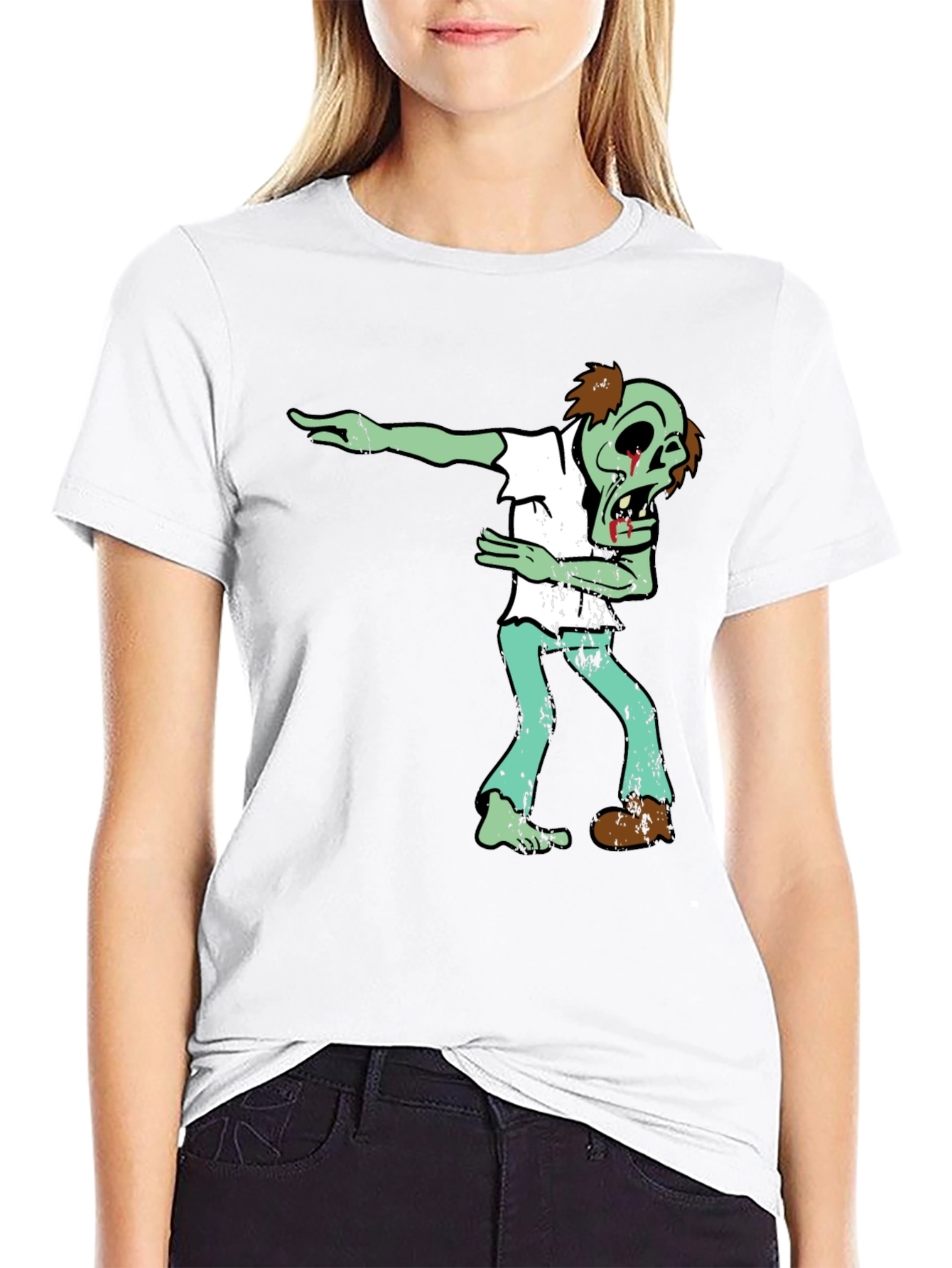 Black Zombie Dab Graphic Tee - Halloween Fun! view 9