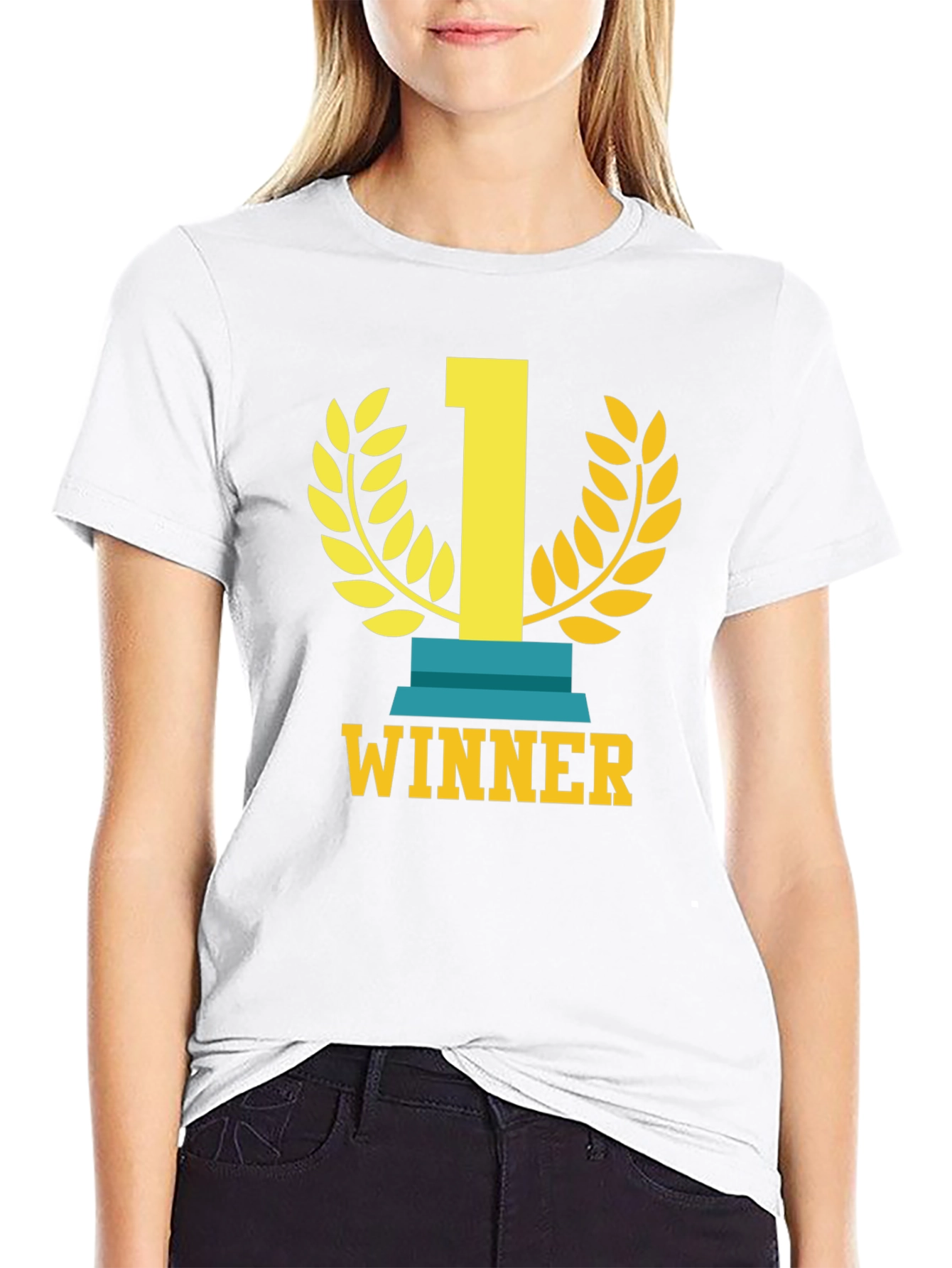 Black Winner T-Shirt - Champion Graphic Tee - Casual Apparel view 9