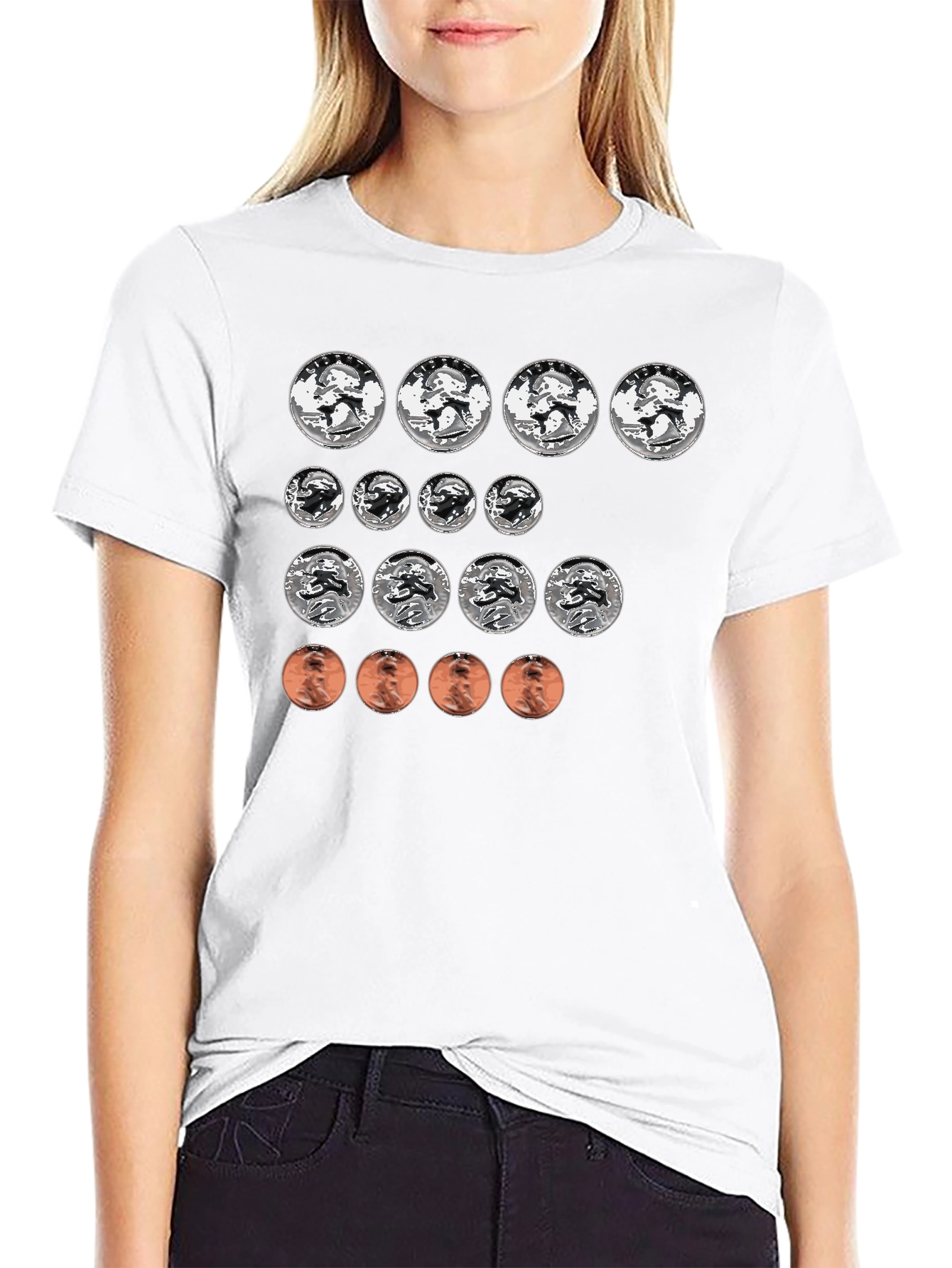 Black Coin Collector T-Shirt - Funny Money Design view 9