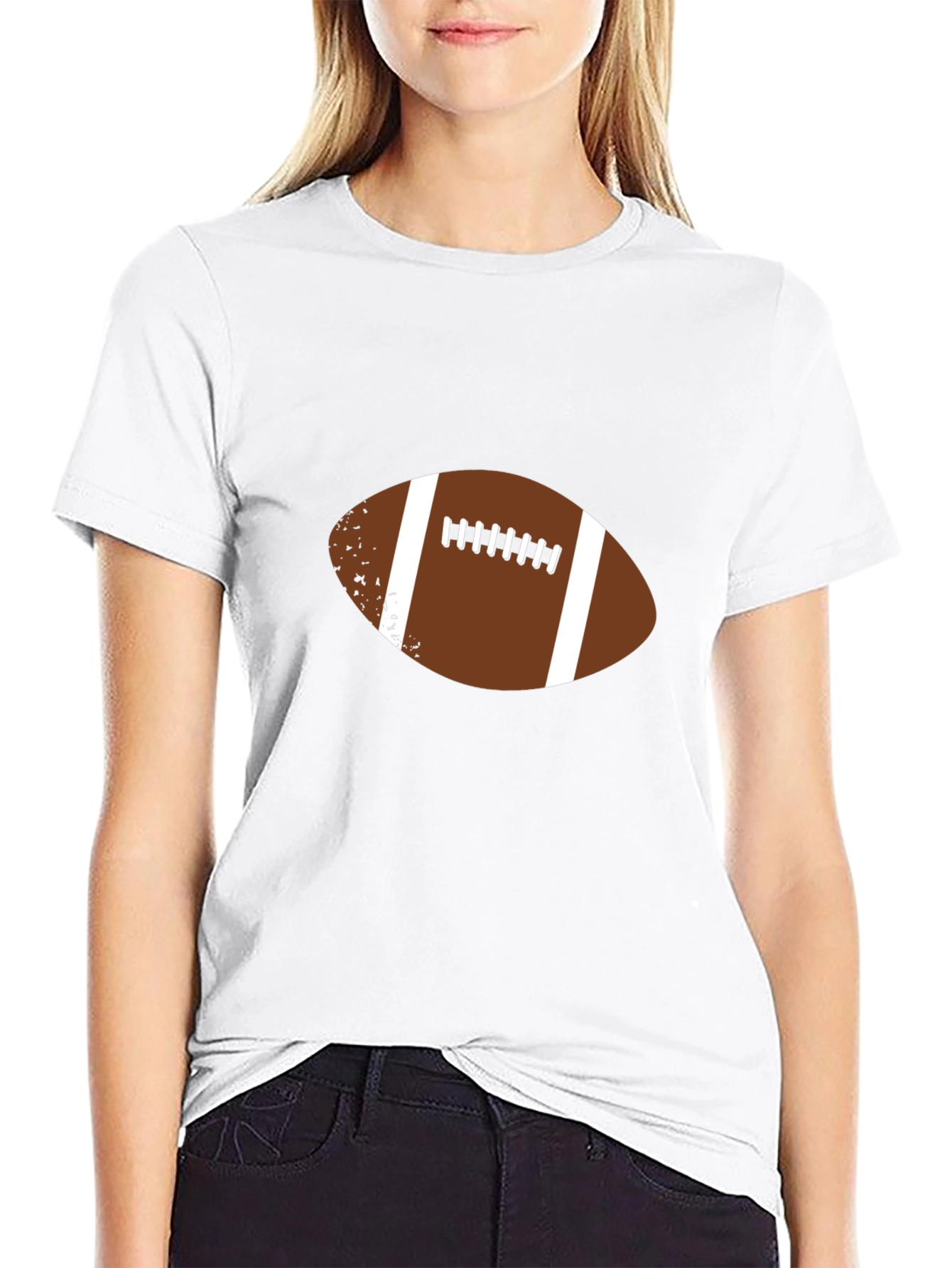 Black Football Graphic Tee - Classic Sports Style view 9