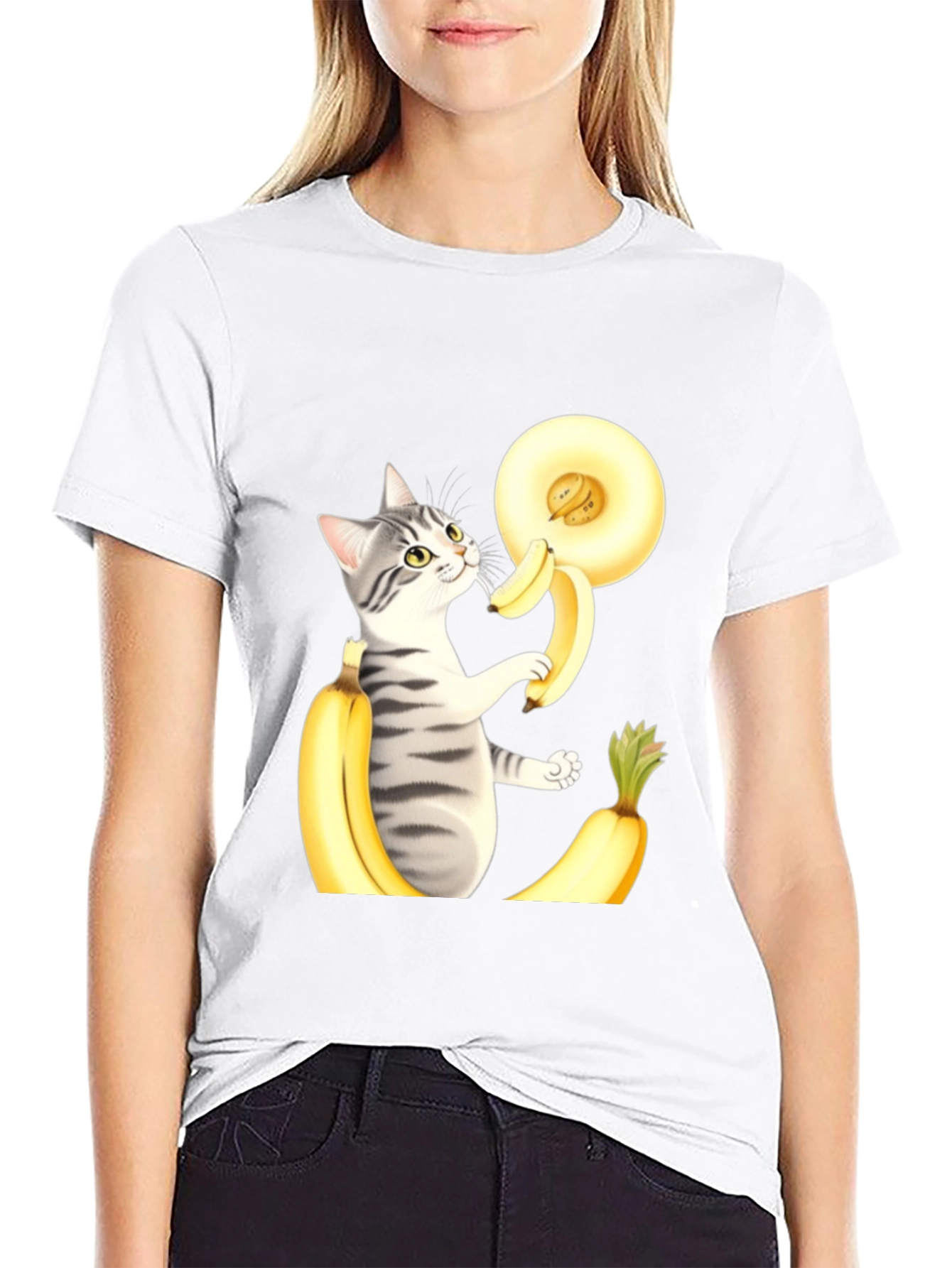 Black Cat Banana T-Shirt view 9