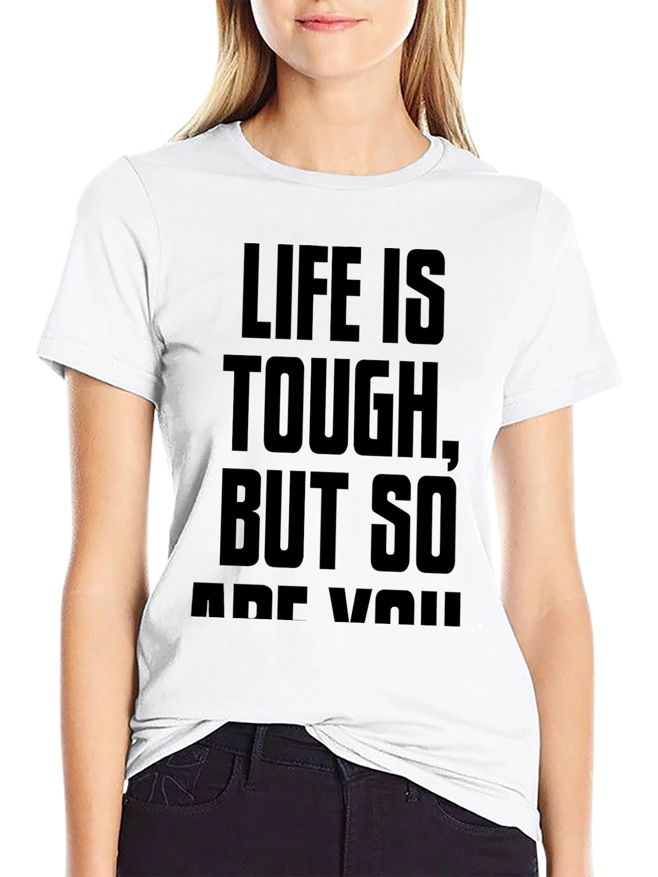 Black Life Is Tough T-Shirt - Motivational Tee view 9