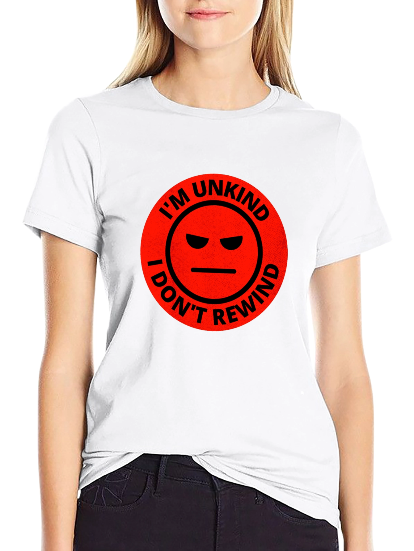 Black I'm Unkind I Don't Rewind T-Shirt view 9