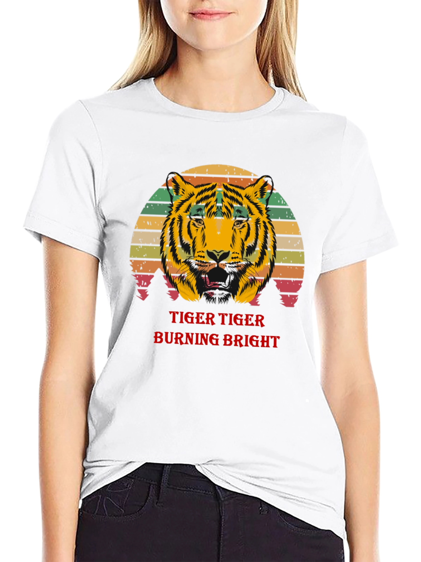 Black Tiger Burning Bright Graphic T-Shirt view 9