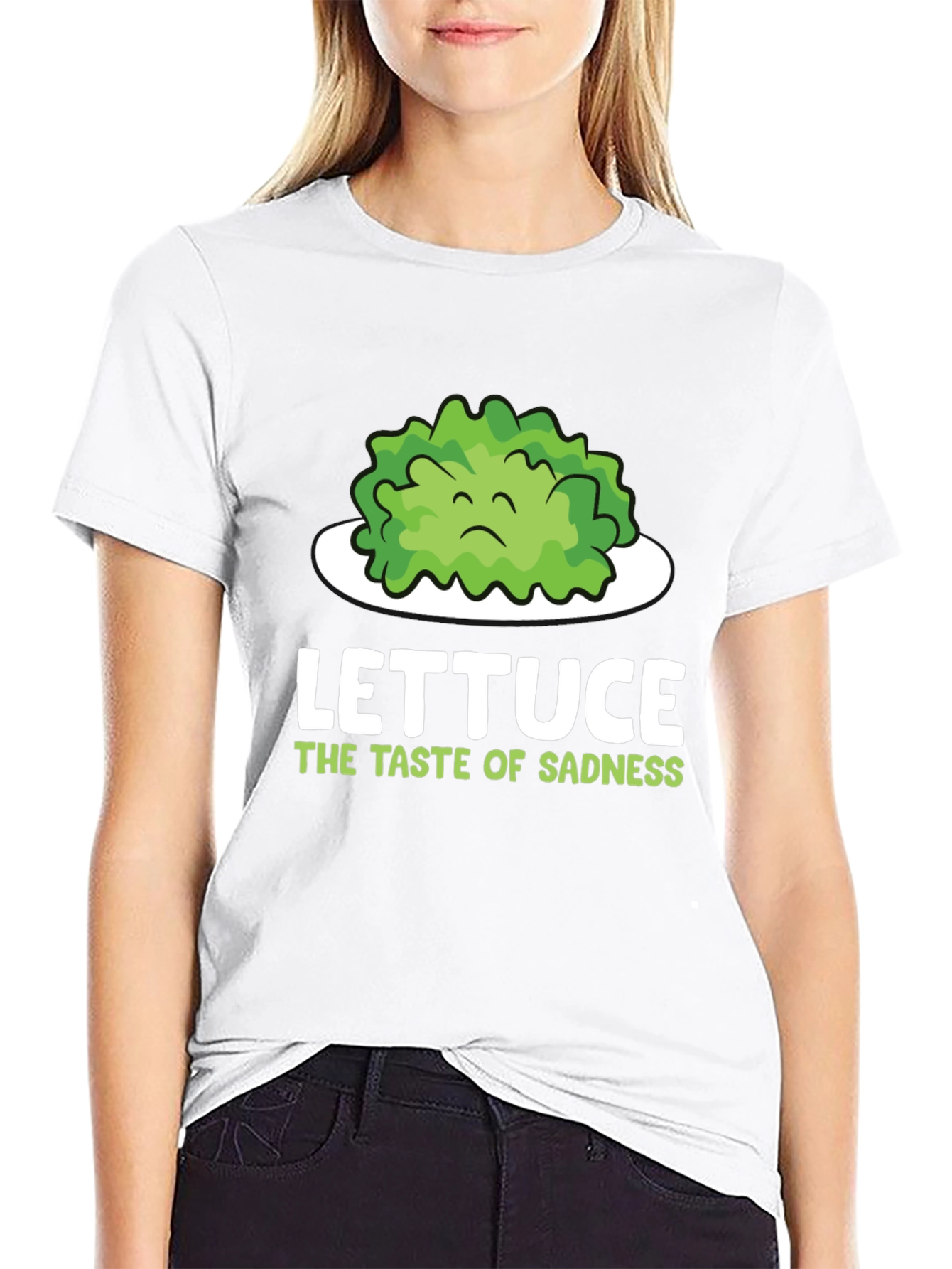 Black Lettuce Taste of Sadness T-Shirt - Funny Vegan Tee view 9