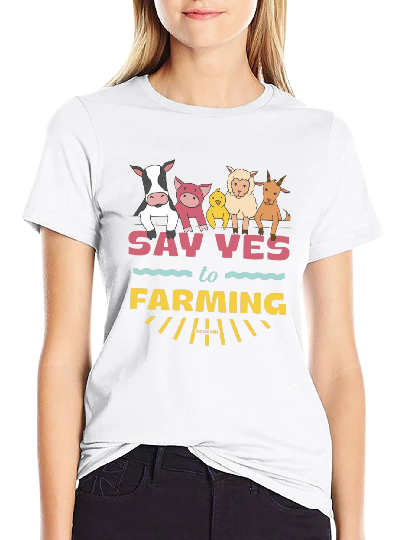 Black Farming Animal Graphic T-Shirt view 9