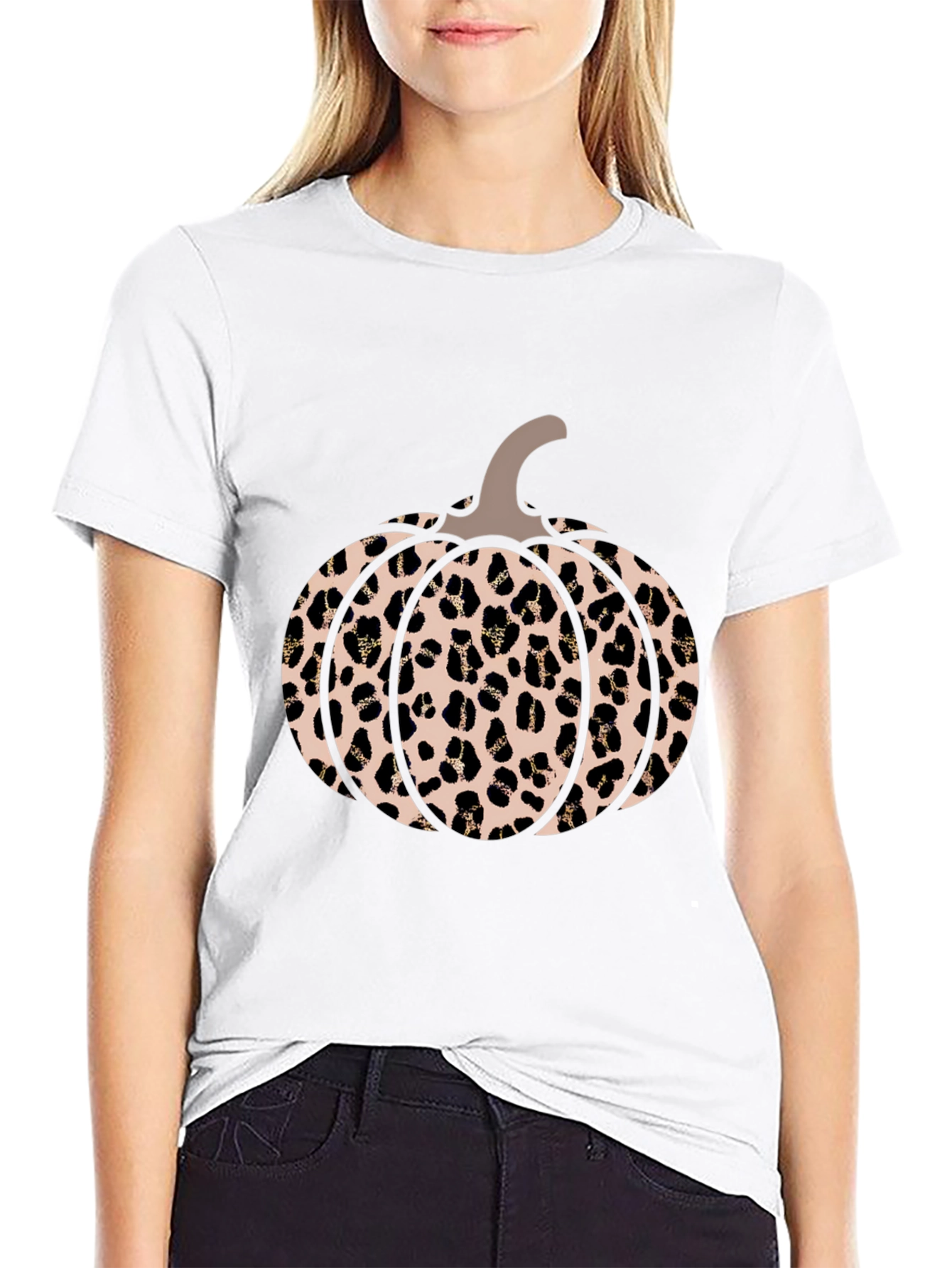 Black Leopard Pumpkin Graphic Tee view 9