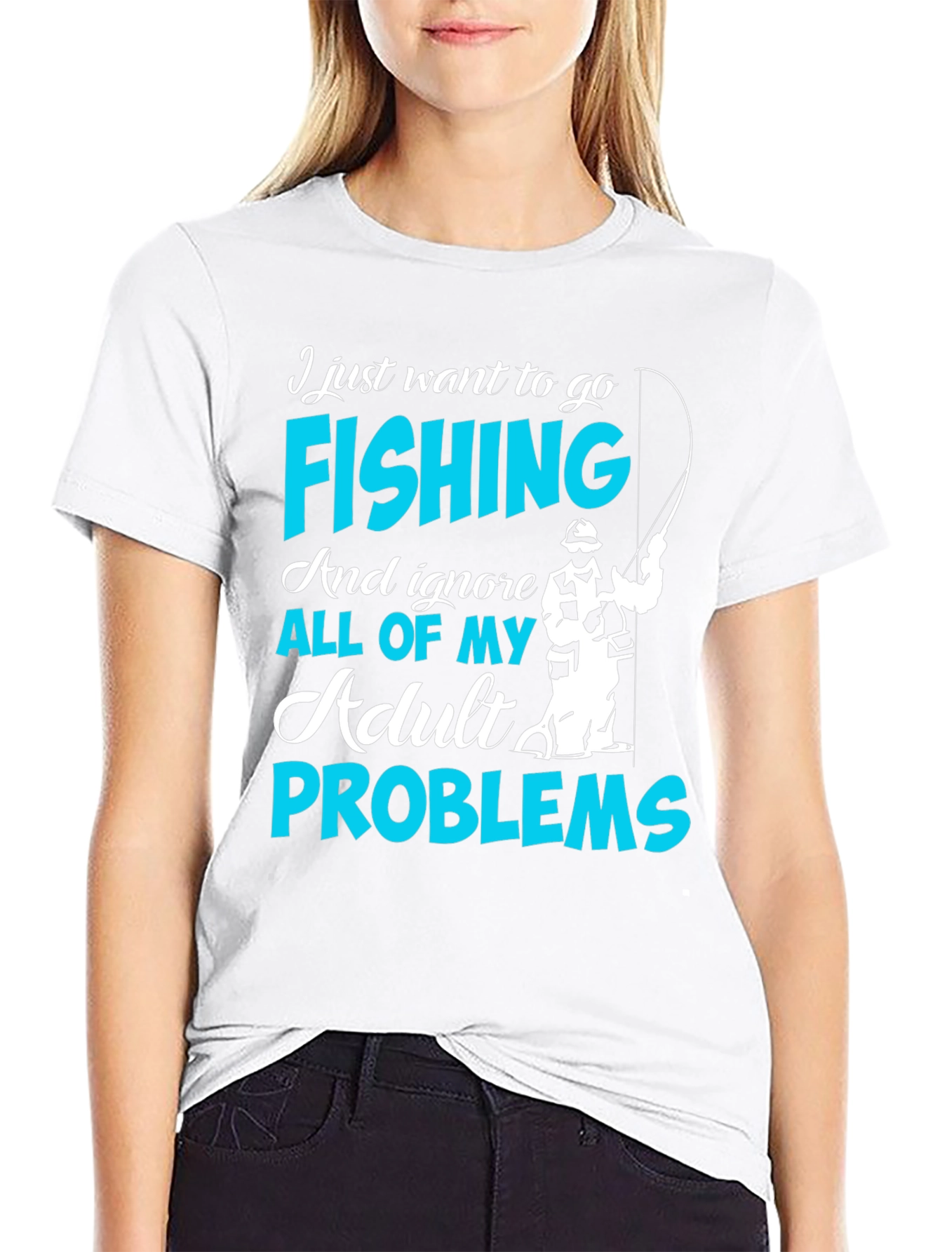 Black Fishing T-Shirt - Ignore Adult Problems view 9