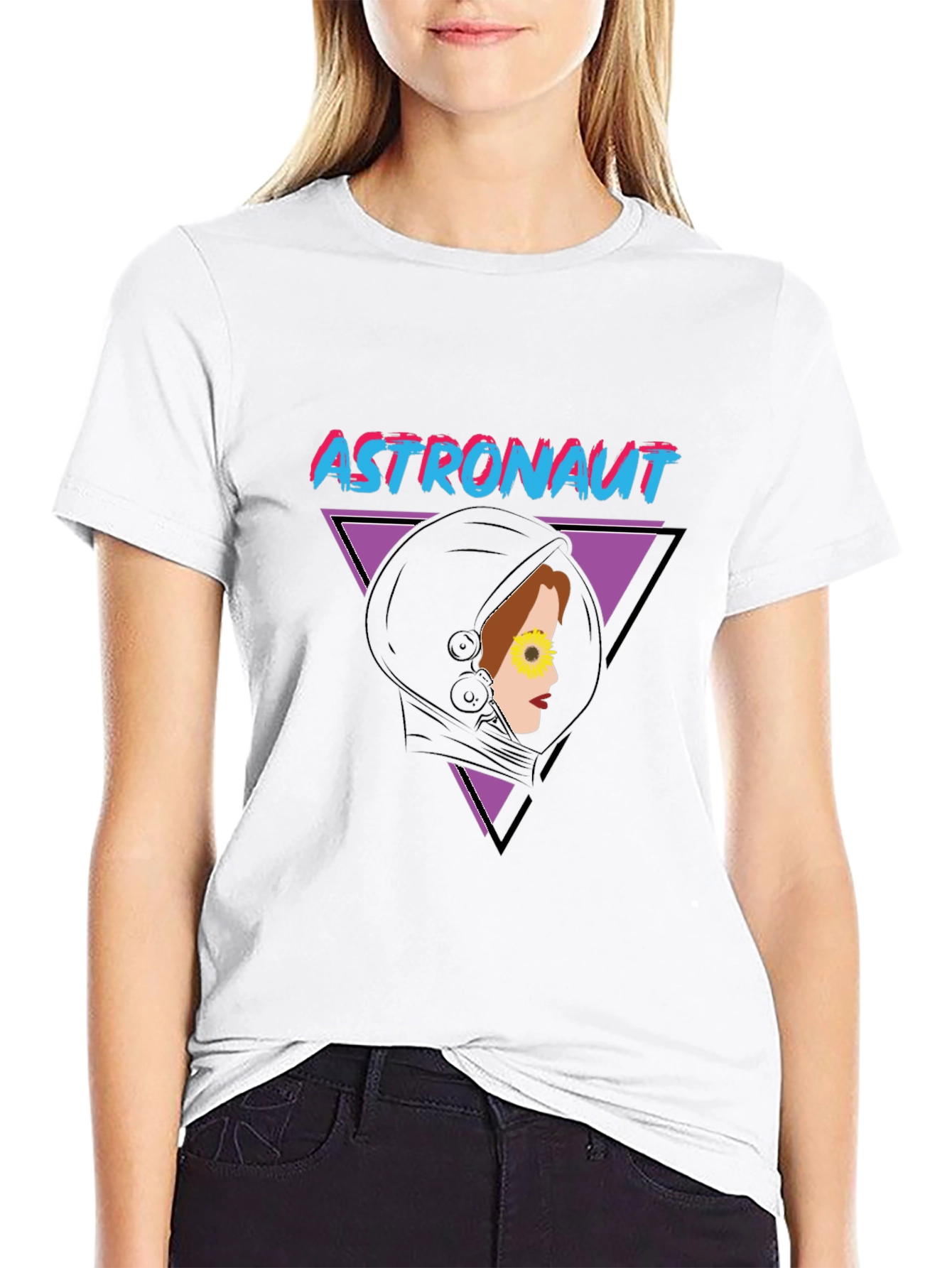 Black Astronaut Retro Graphic T-Shirt view 9