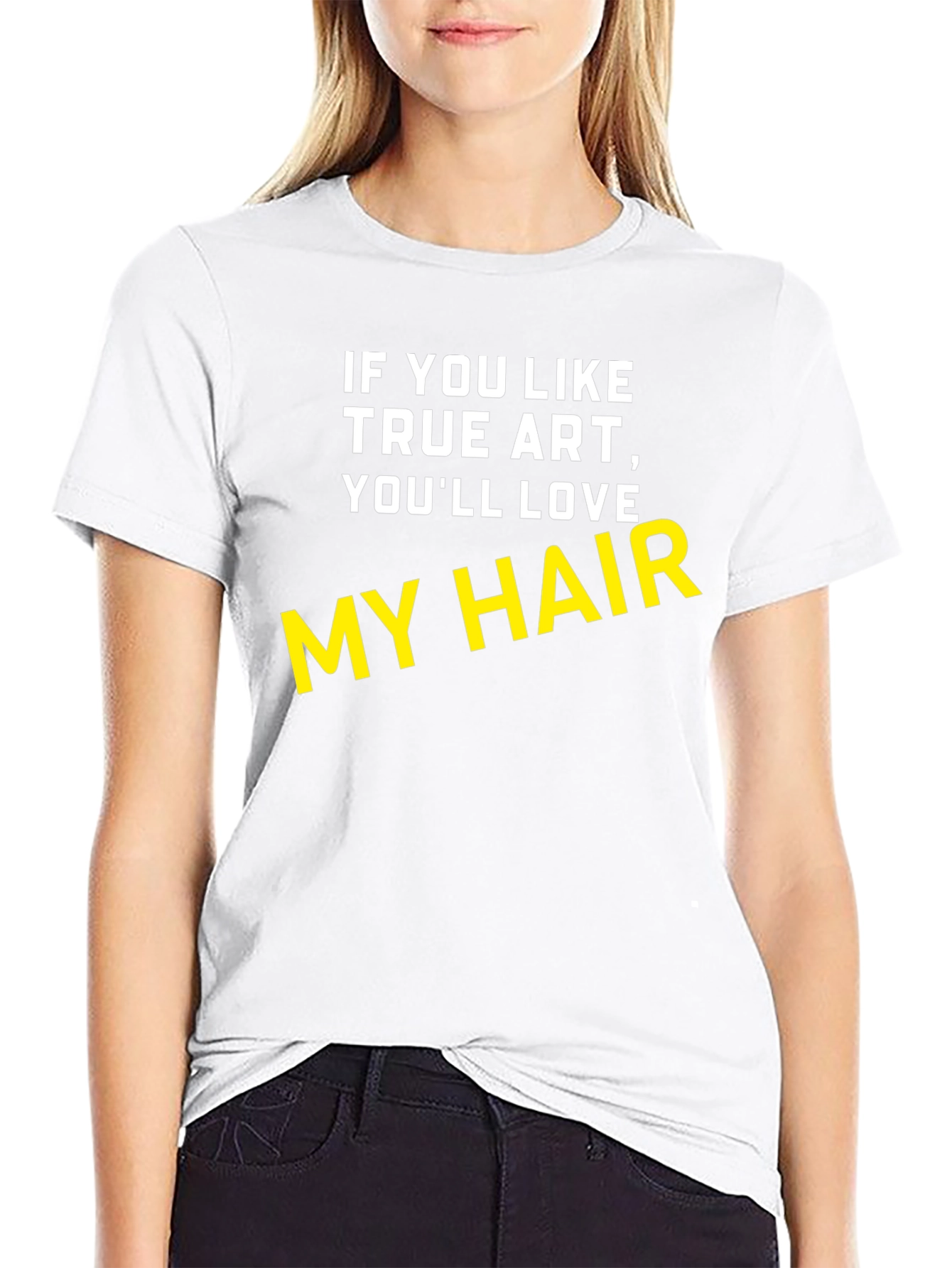 Black True Art My Hair Black T-Shirt view 9