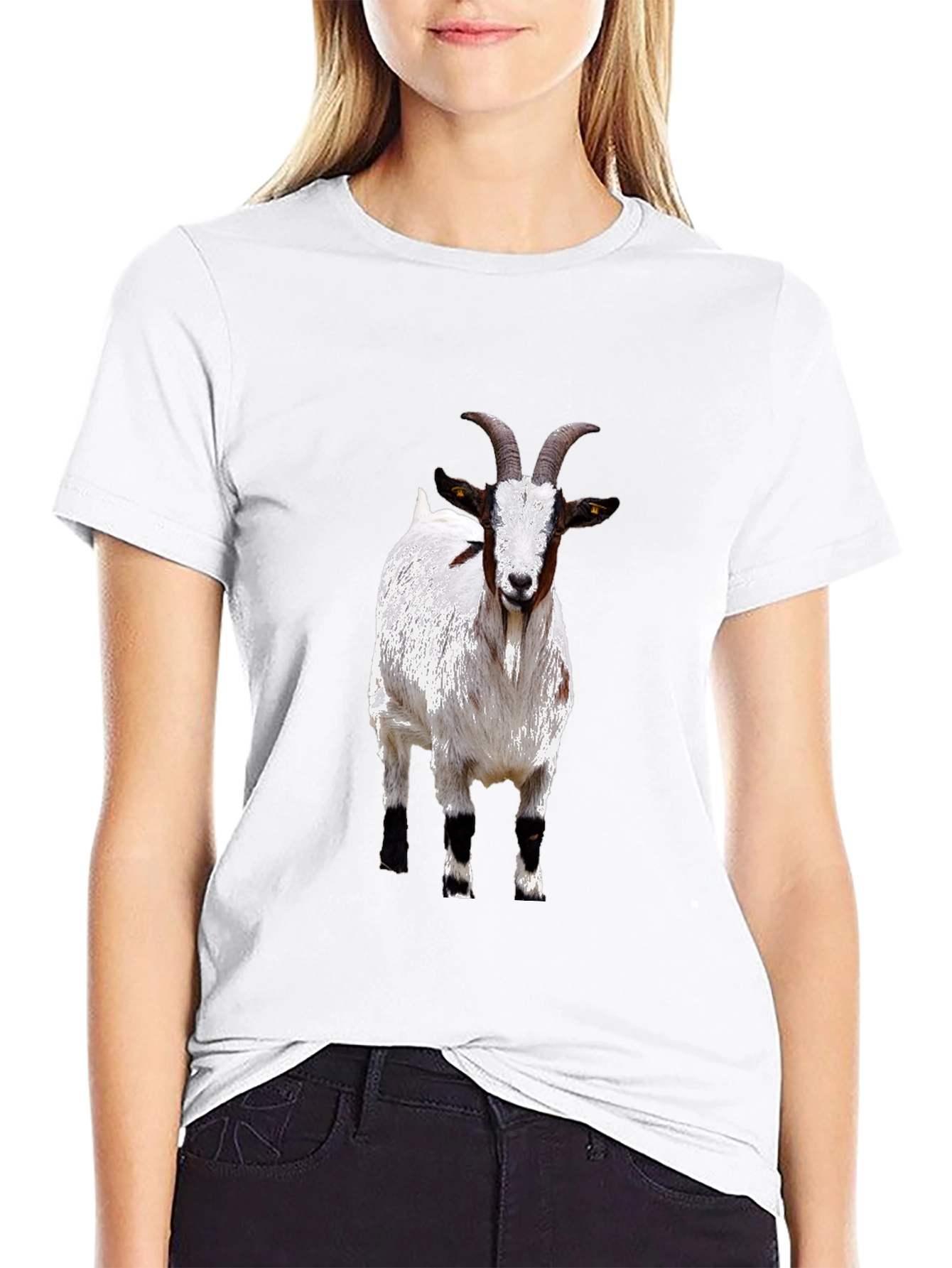 Black Goat Graphic Tee - Black Cotton T-Shirt view 9