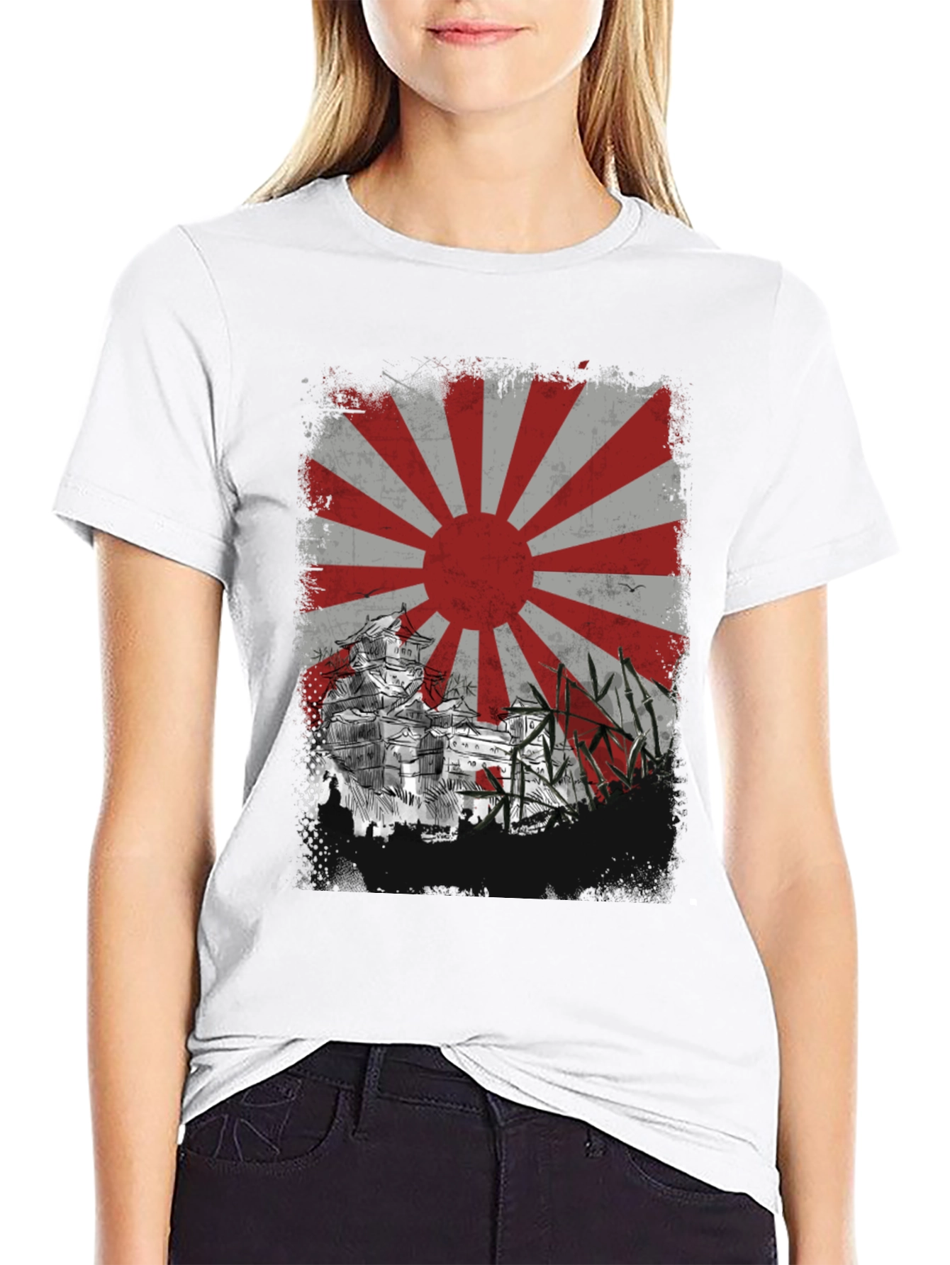 Rising Sun T-Shirt - Japanese Castle Design - 9