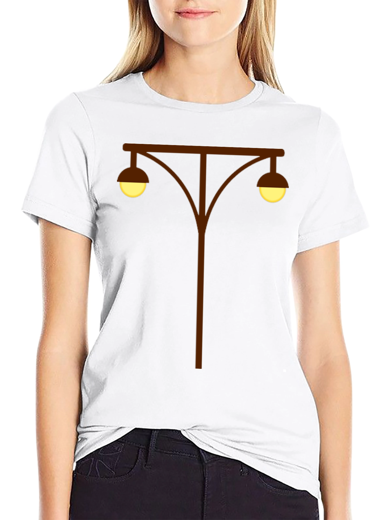Black Retro Street Lamp T-Shirt - Classic Urban Style view 9