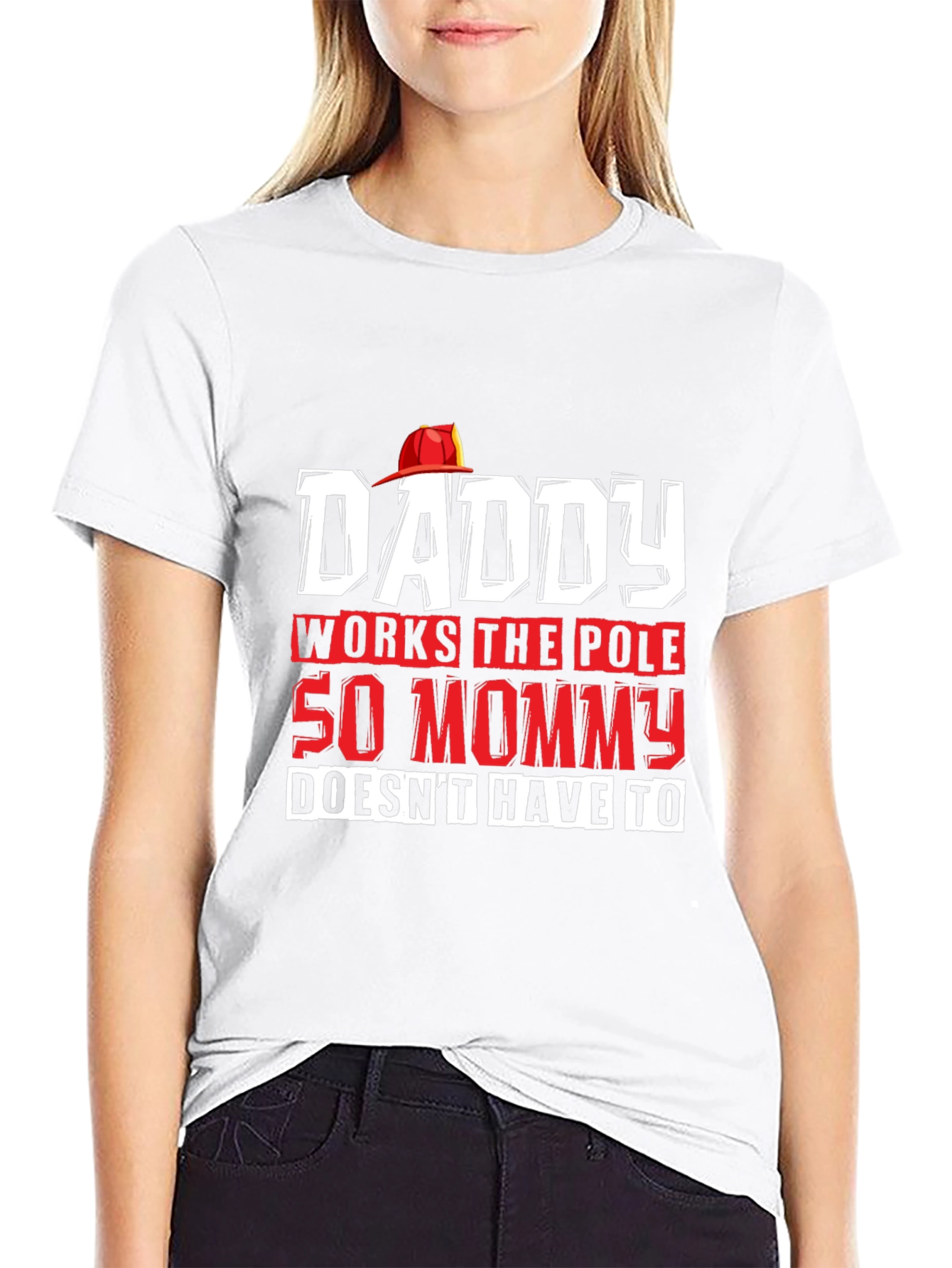 Black Daddy Works The Pole Funny Graphic T-Shirt view 9