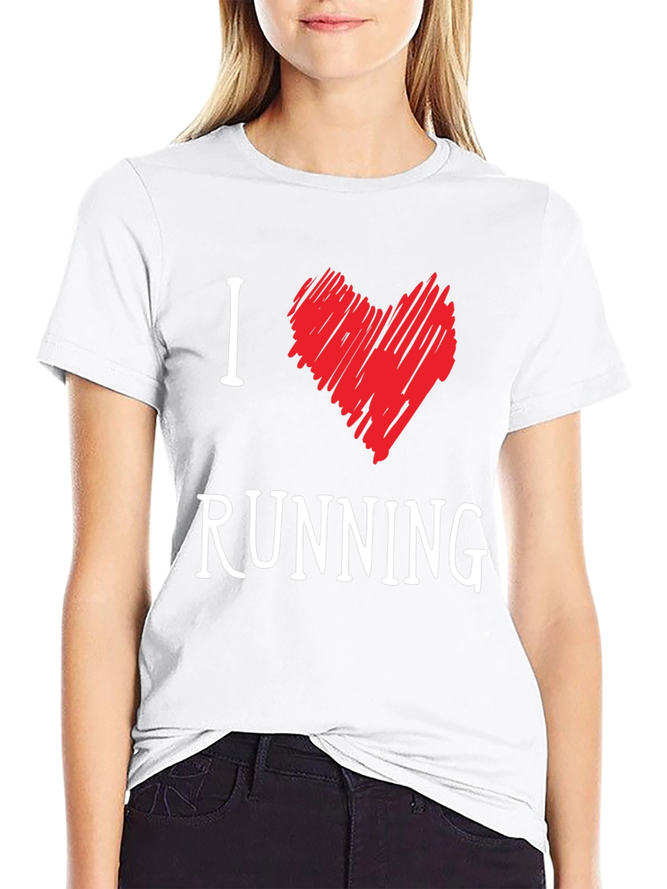 Black I Heart Running Graphic Tee view 9