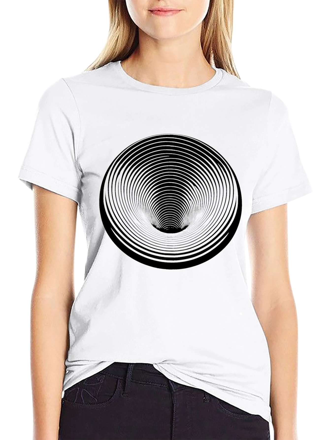 Black Hypnotic Black Hole Graphic Tee - Soft Cotton Comfort view 9
