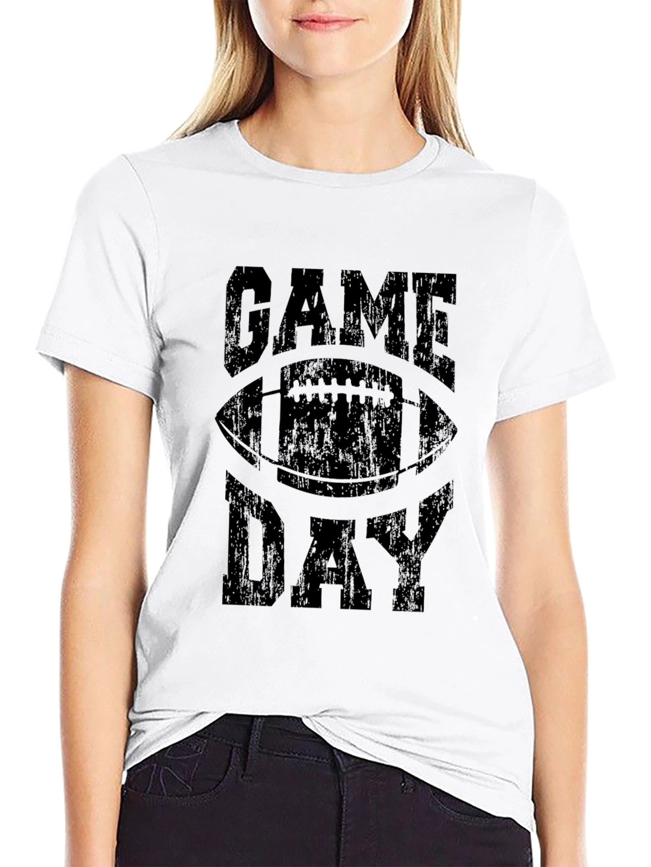 Black Game Day Football T-Shirt view 9