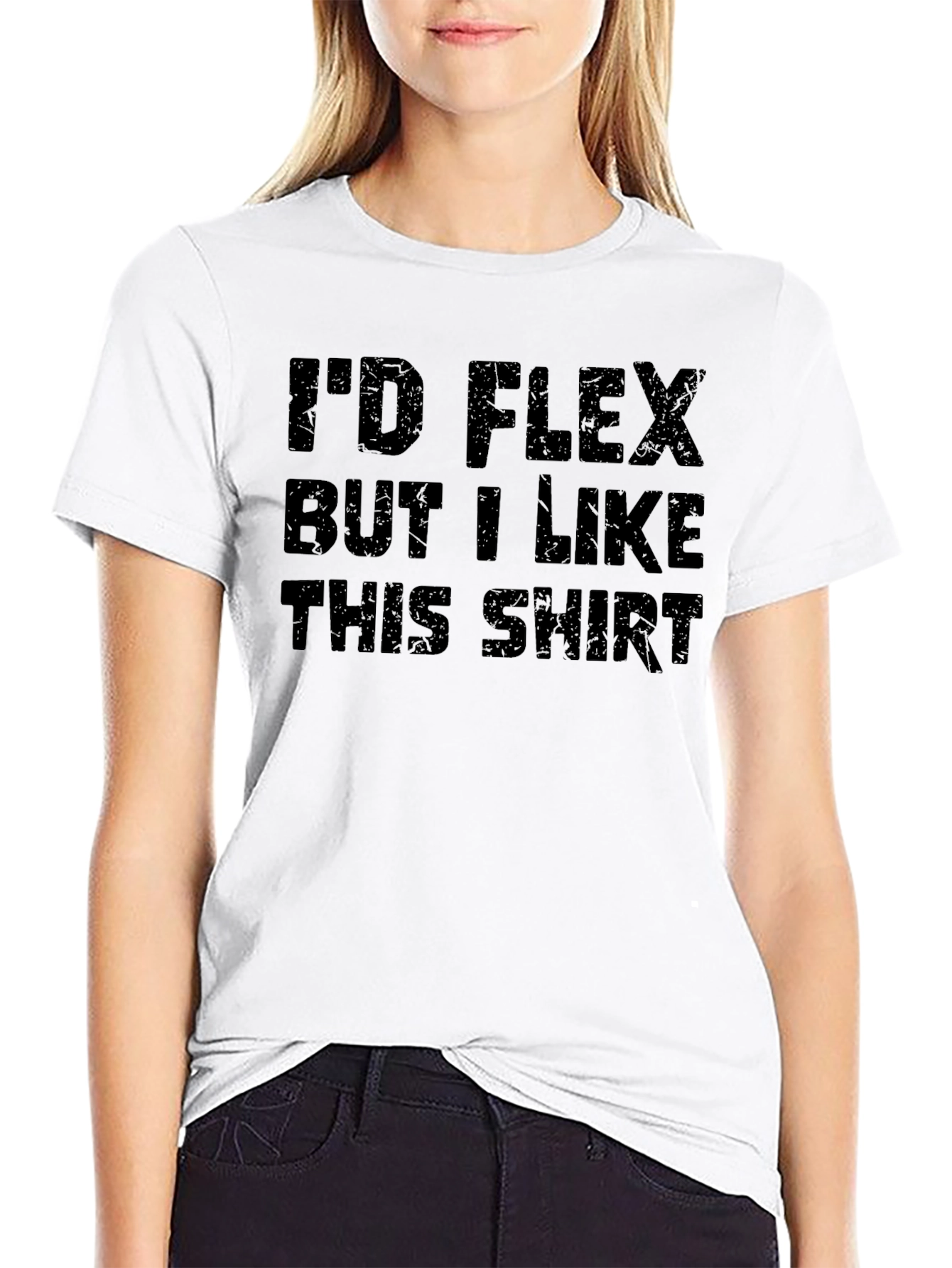 Black I'd Flex But I Like This Shirt - Funny Workout Tee view 9
