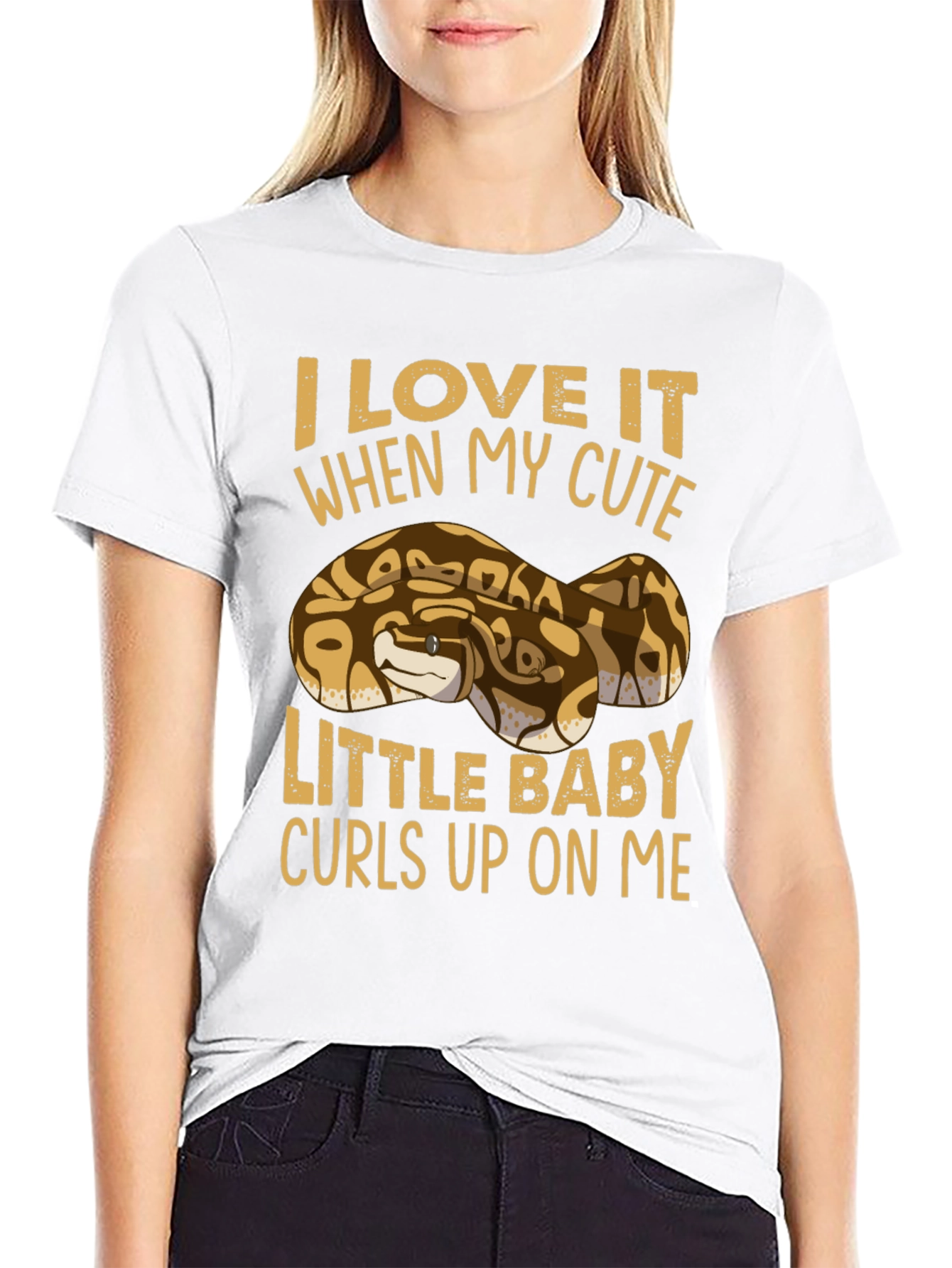 Black Cute Ball Python T-Shirt view 9