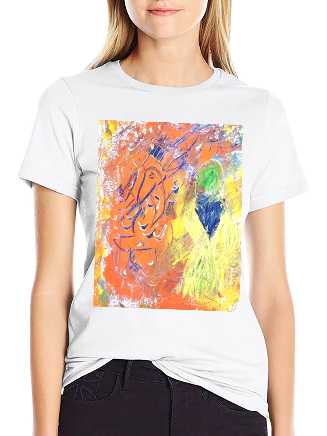 Black Abstract Art Graphic Tee - Unisex Black T-Shirt view 9