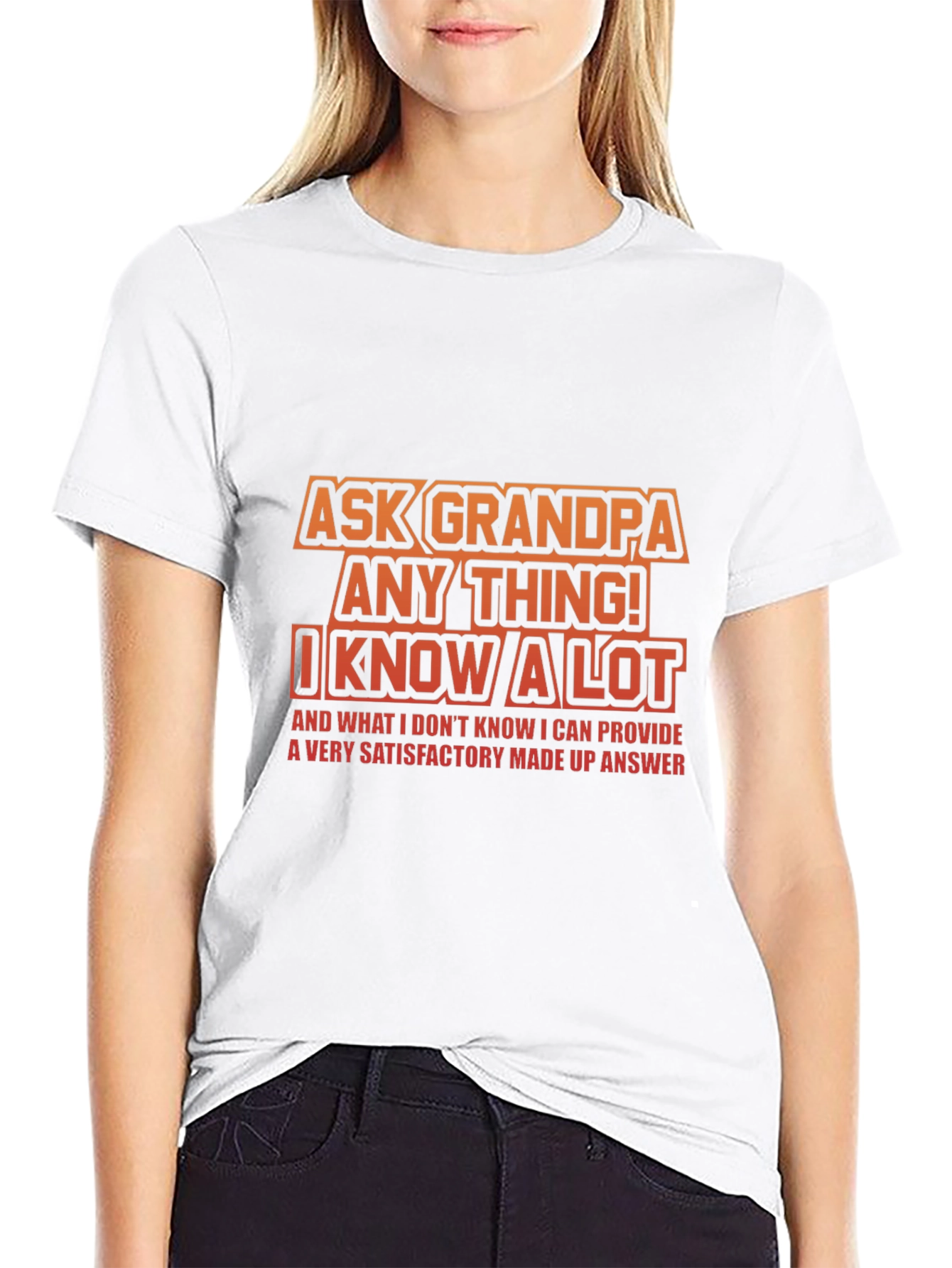 Black Ask Grandpa Anything T-Shirt: Funny Gift for Grandfathers view 9