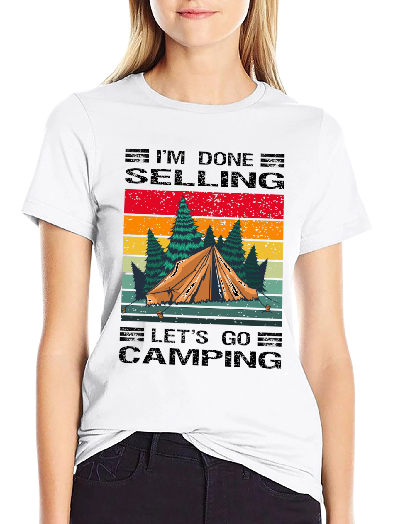Black Camping T-Shirt: I'm Done Selling, Let's Go Camping! view 9