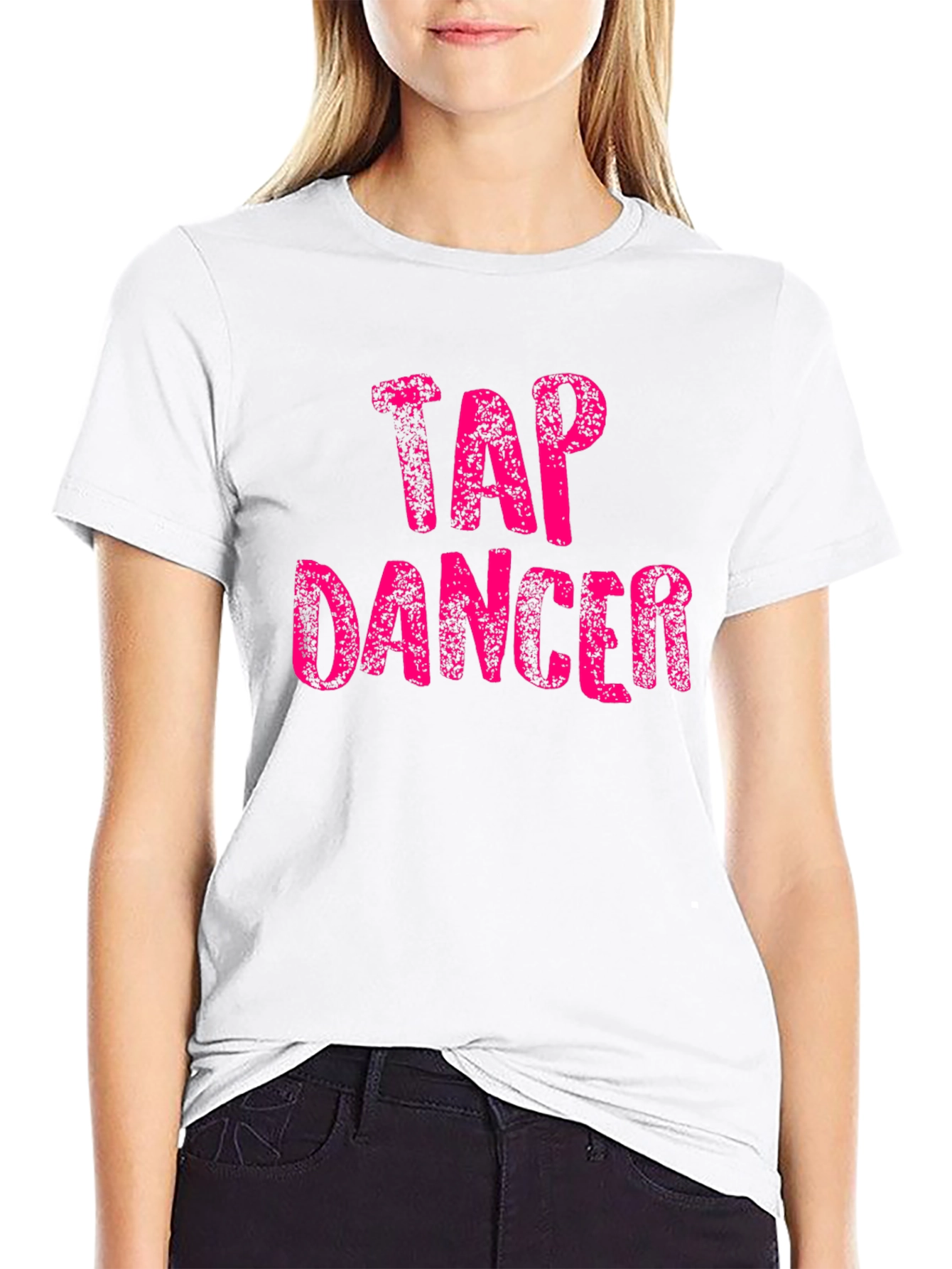 Black Tap Dancer T-Shirt - Unique Pink Graphic Tee view 9