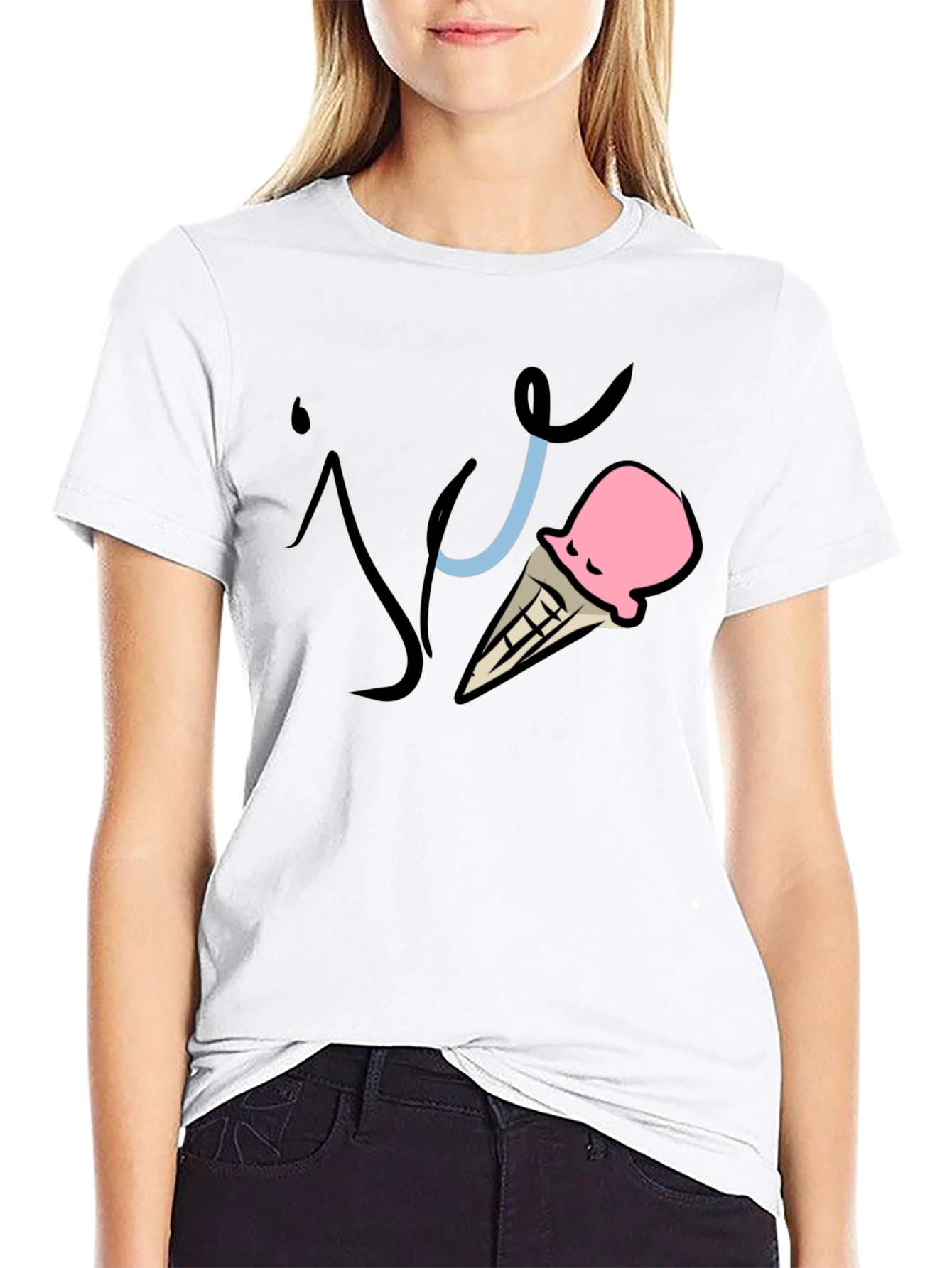 Black Ice Cream Graphic Tee - Fun Summer Shirt view 9
