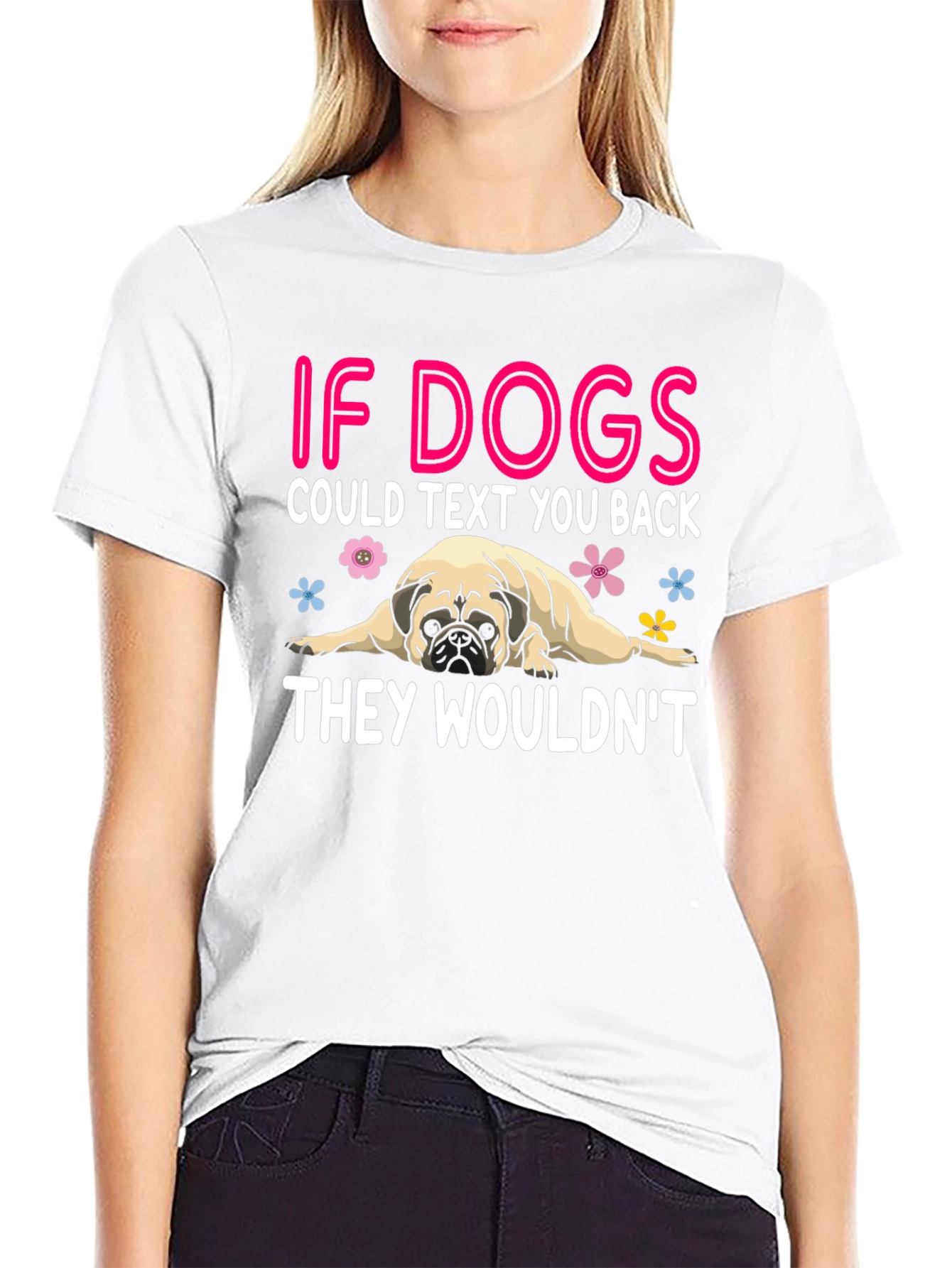 Black Funny Dog T-Shirt - If Dogs Could Text view 9