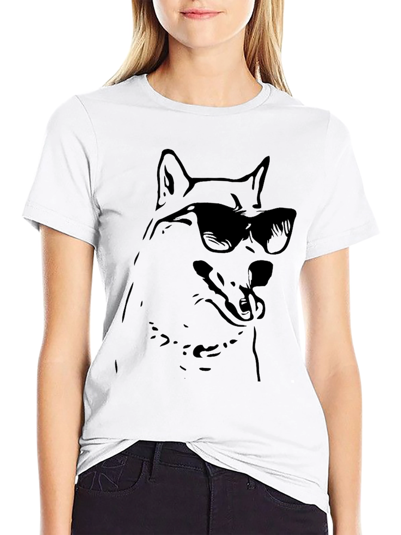 Black Cool Dog Graphic Tee - Black Unisex T-Shirt view 9